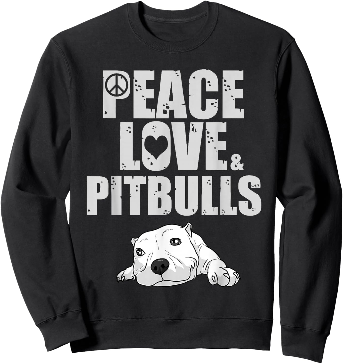 Funny Pitbull Rescue Adoption Men Women Boys Girls Gift Sweatshirt - Sweatshirt | Black