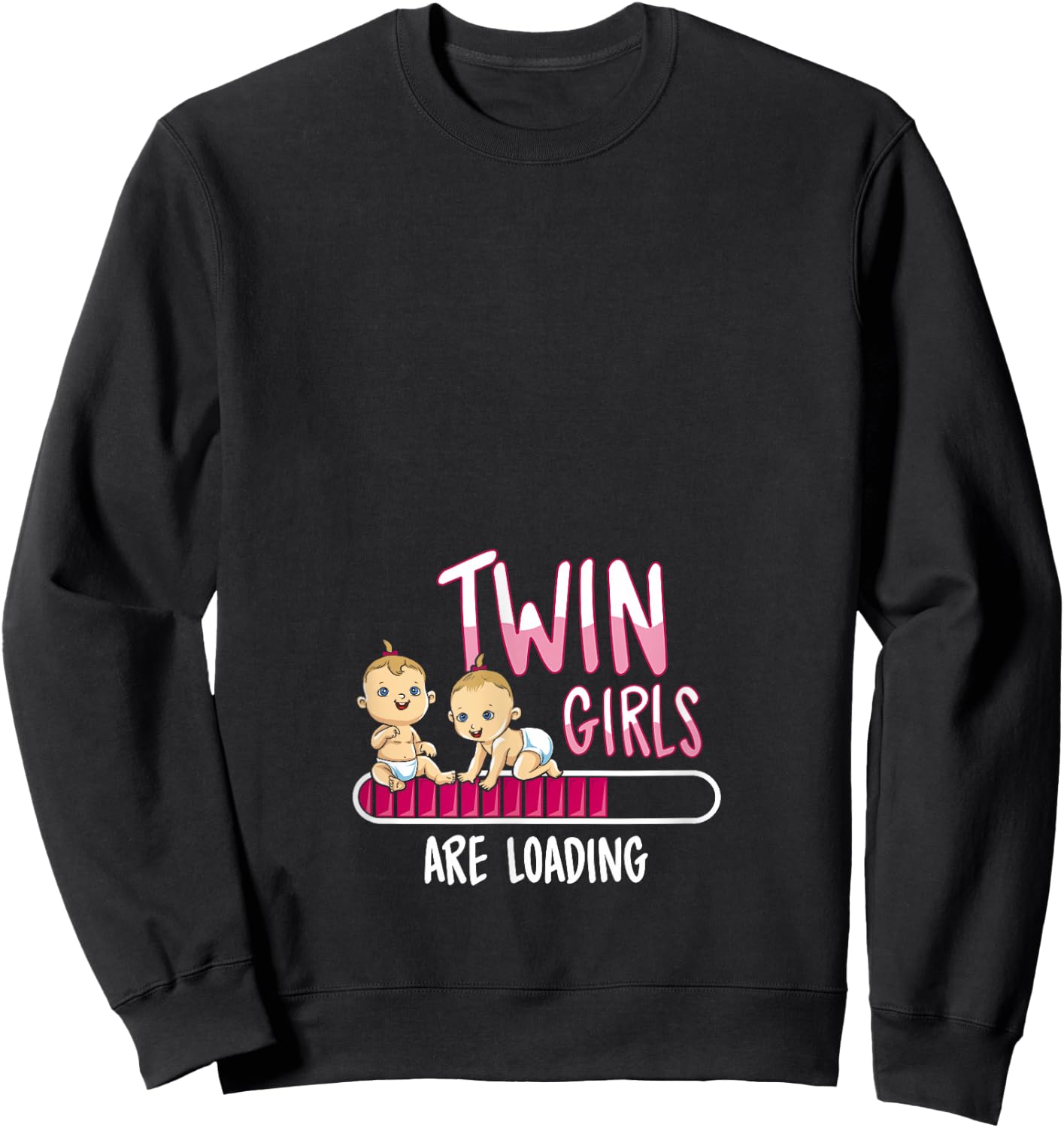 Twin Girls are loading T Shirt Pregnancy Announcement Gift Sweatshirt - Sweatshirt | Black