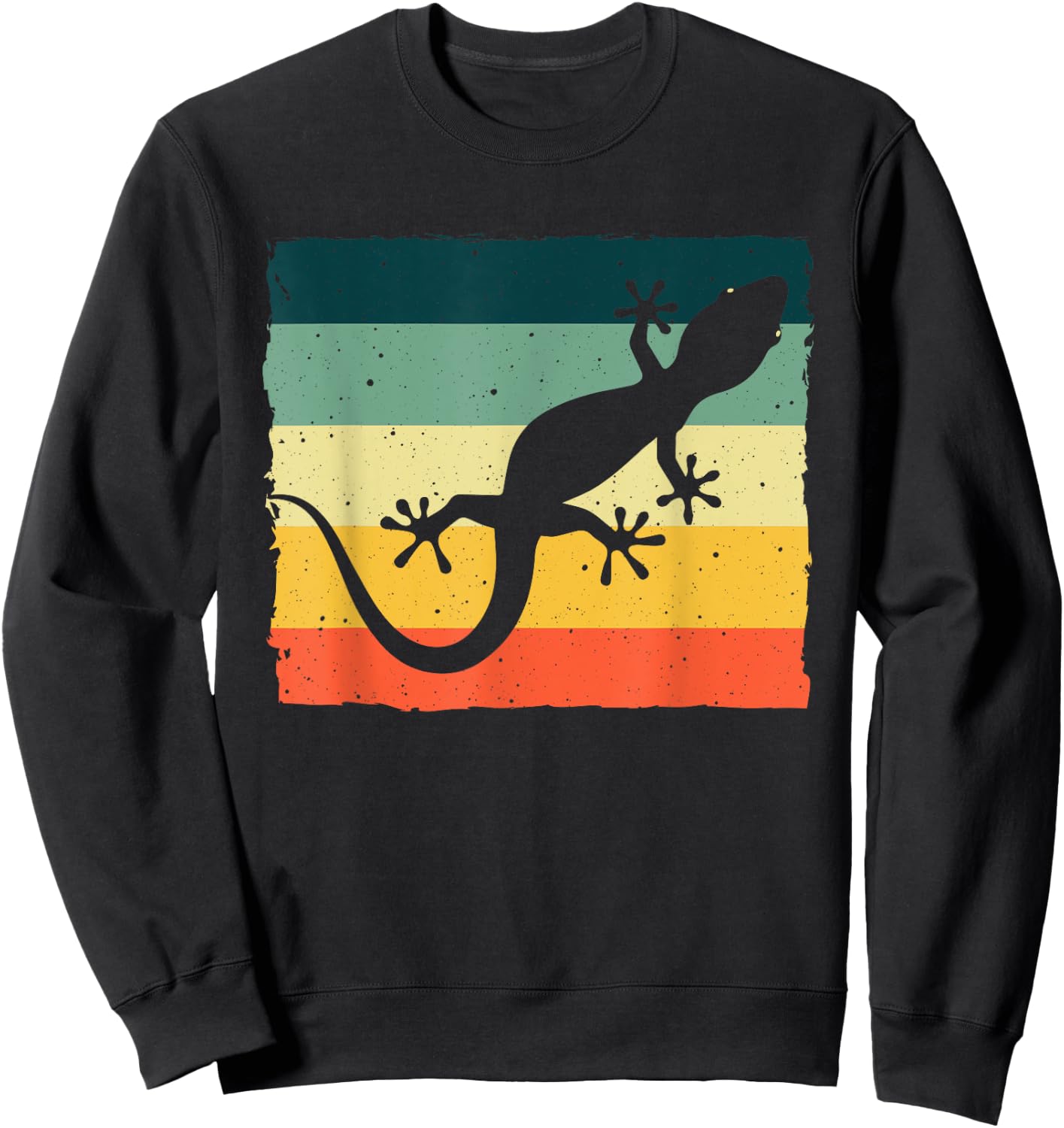 Cool Lizard Women Boy Vintage Crested Leopard Gecko Sweatshirt - Sweatshirt | Black