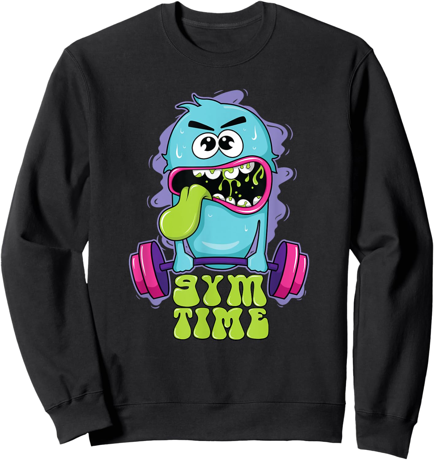Funny Cute Fitness Gym Workout Sport for Boys Girl Kids Sweatshirt - Sweatshirt | Black
