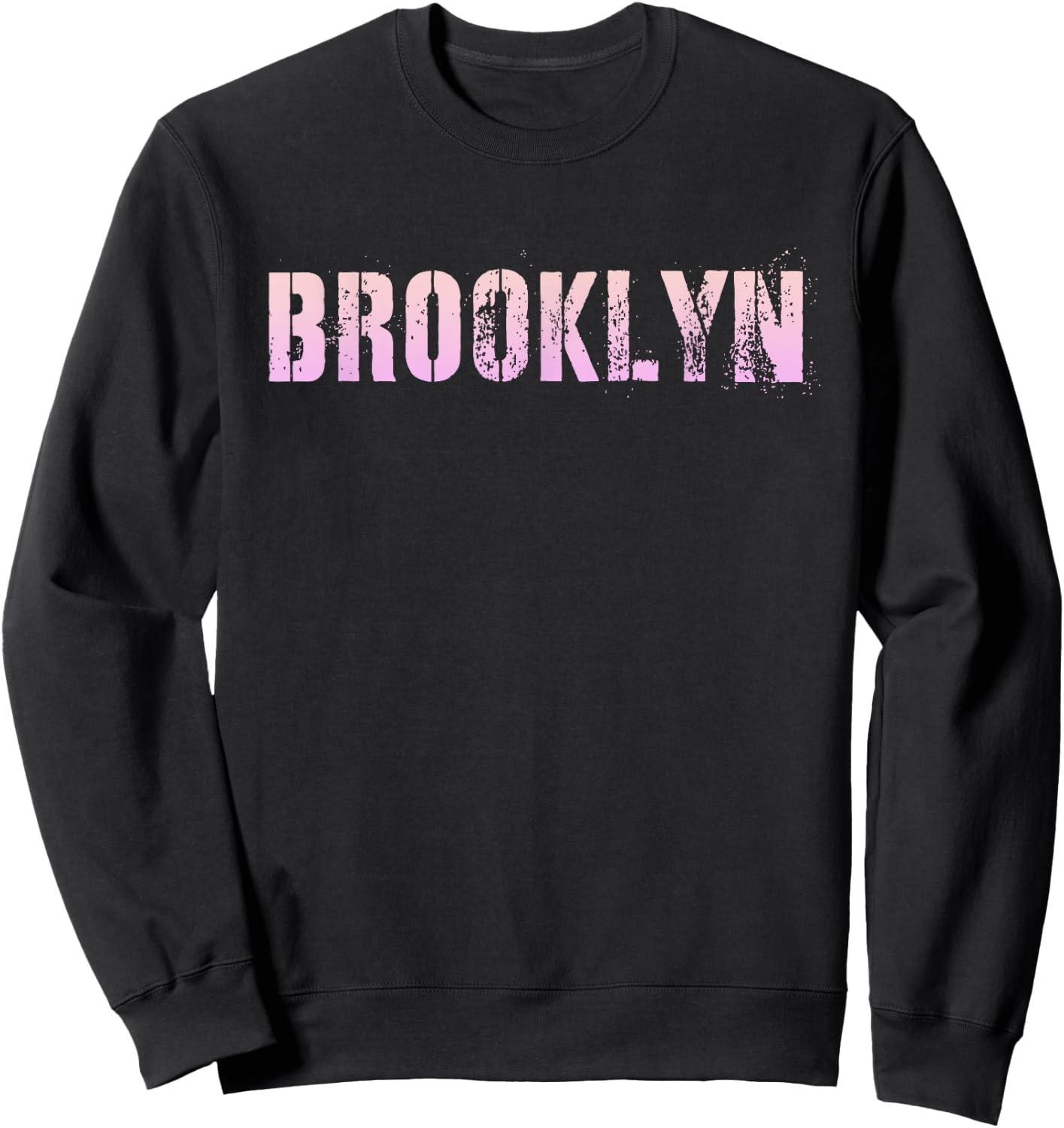 Vintage BROOKLYN Girls Name Grunge Pink Custom Birthday NYC Sweatshirt - Sweatshirt | Black