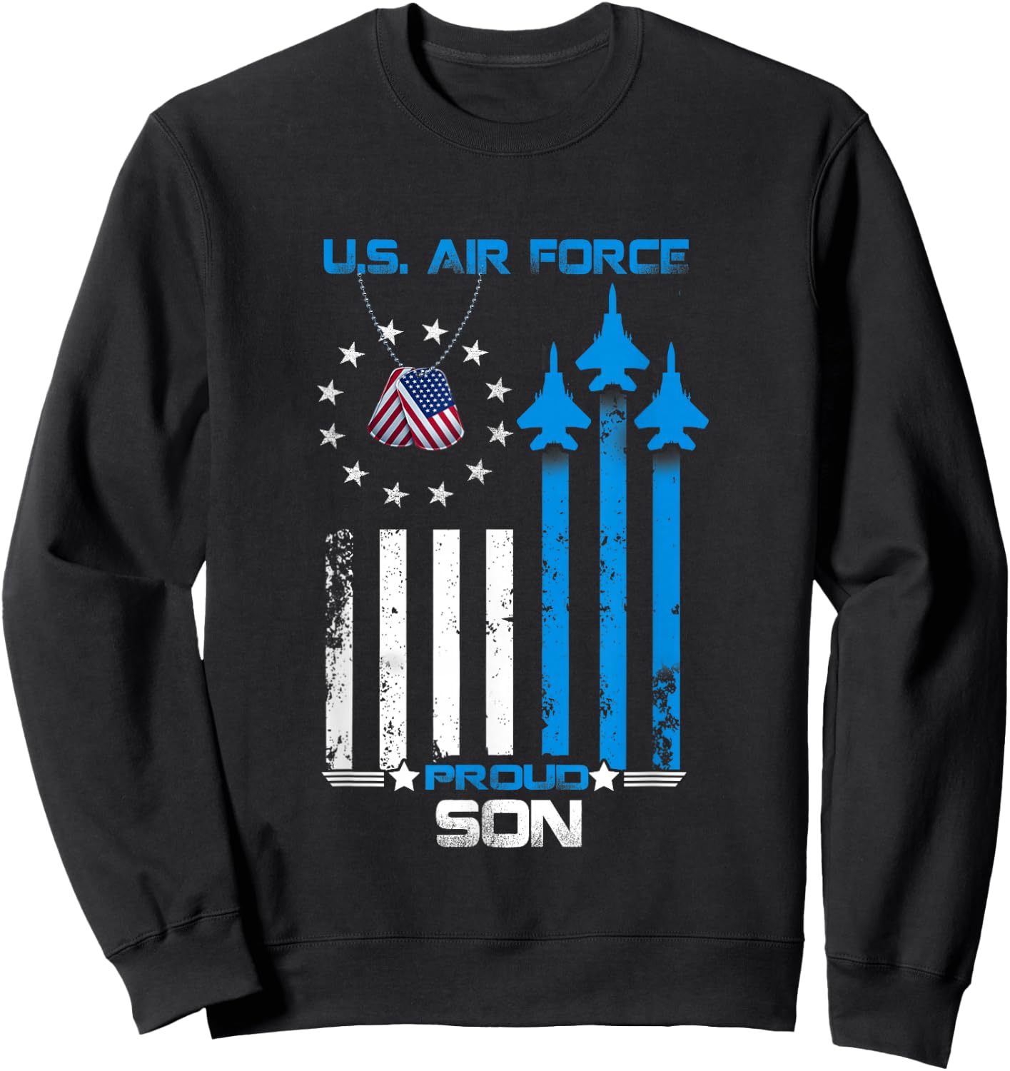 Veterans Day Gift USAF Veteran's Son, Proud Son US Air Force Sweatshirt - Sweatshirt | Black