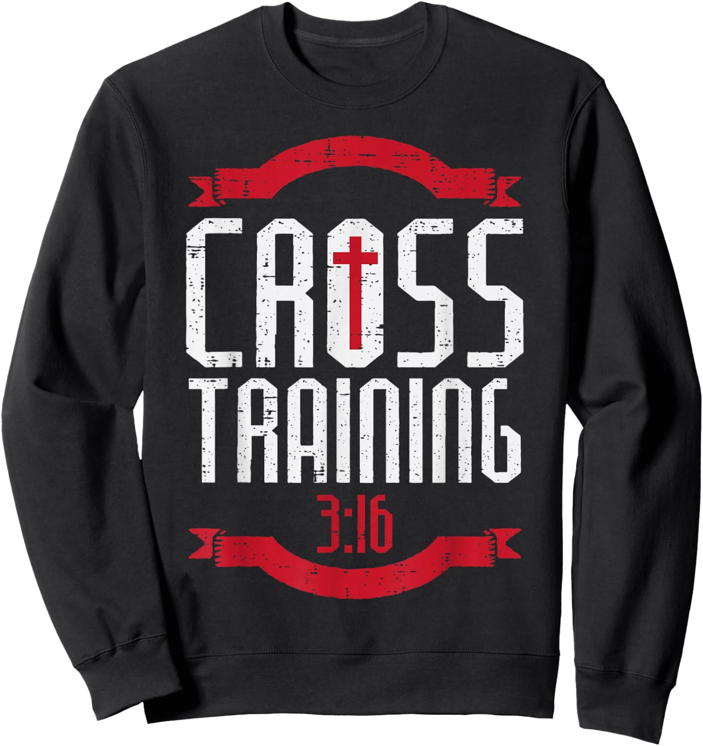 Cross Training 3:16 Workout Fitness Christian Men Women Kids Sweatshirt - Sweatshirt | Black