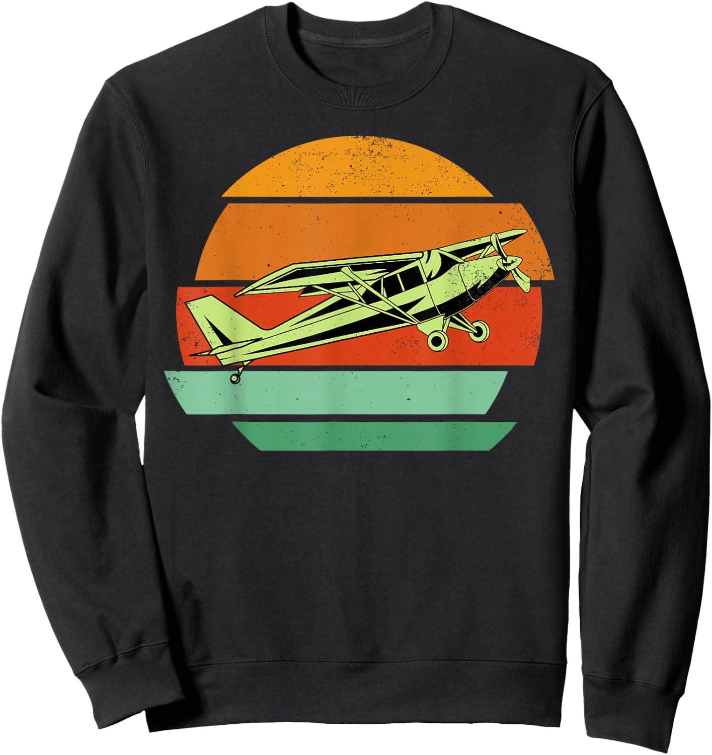 Pilot Vintage Retro Aviator Airman Airwoman Flying Airplane Sweatshirt - Sweatshirt | Black