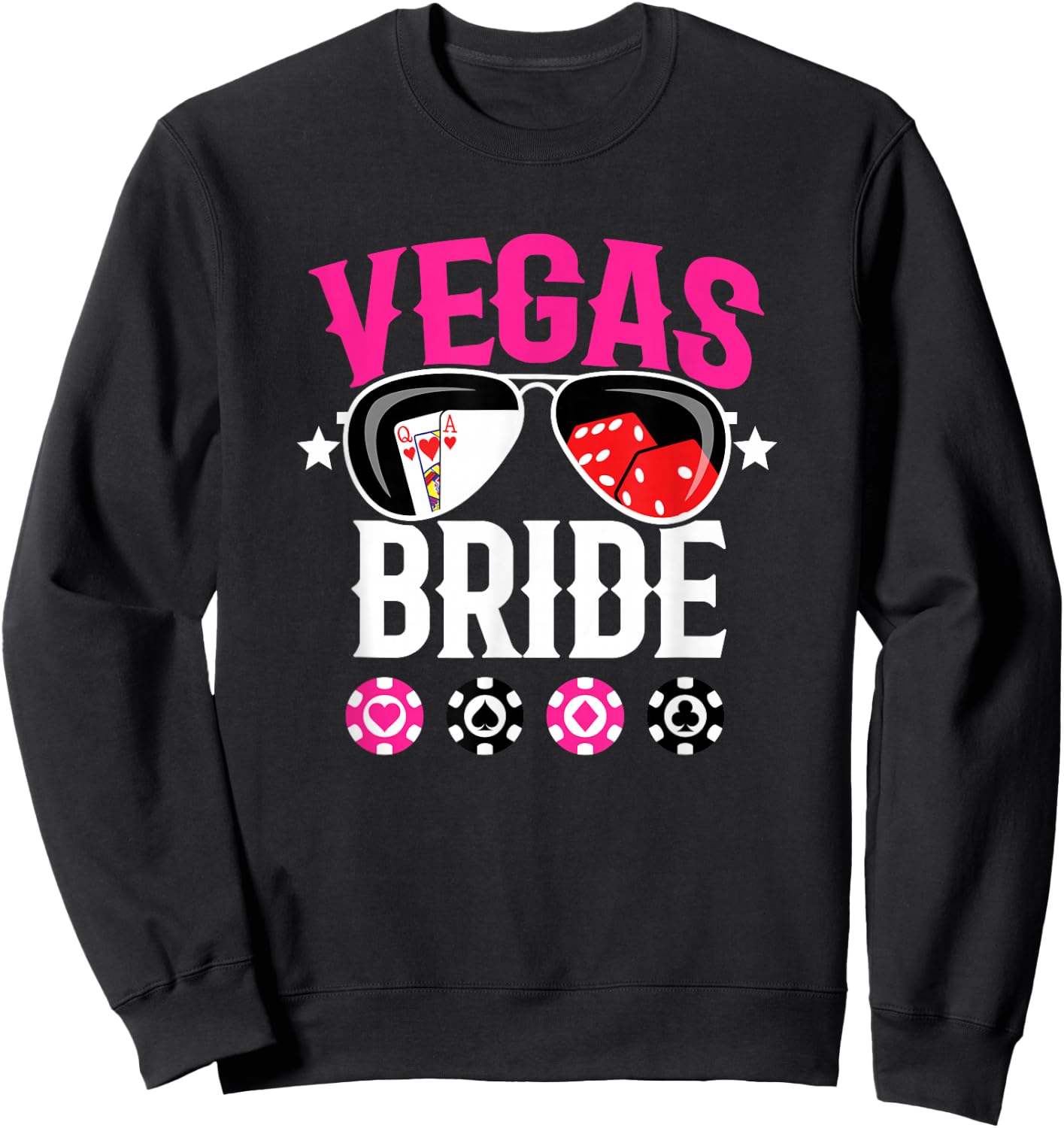 Vegas Wedding Bride - Married in Vegas - Bride Squad Sweatshirt - Sweatshirt | Black
