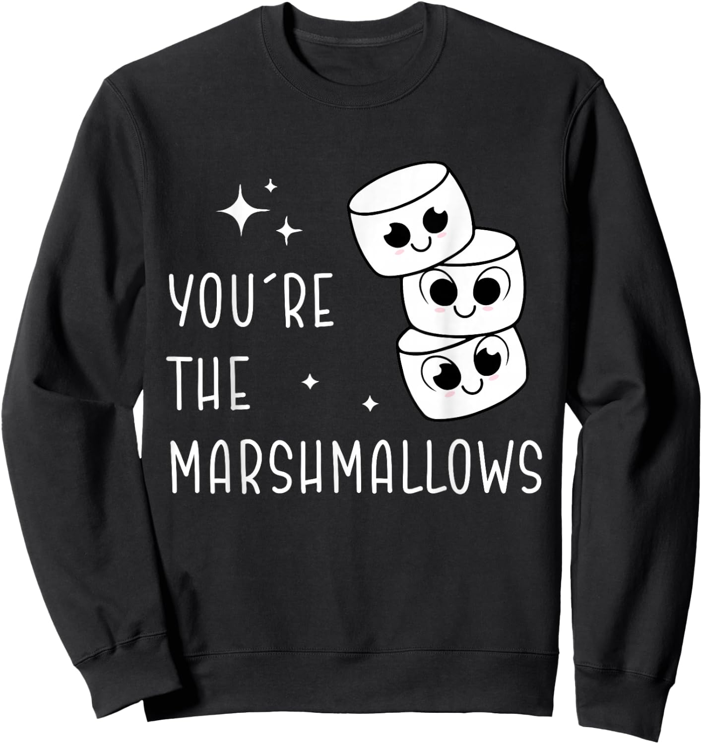 Cute You're the Marshmallows to My Hot Cocoa Couple Matching Sweatshirt - Sweatshirt | Black