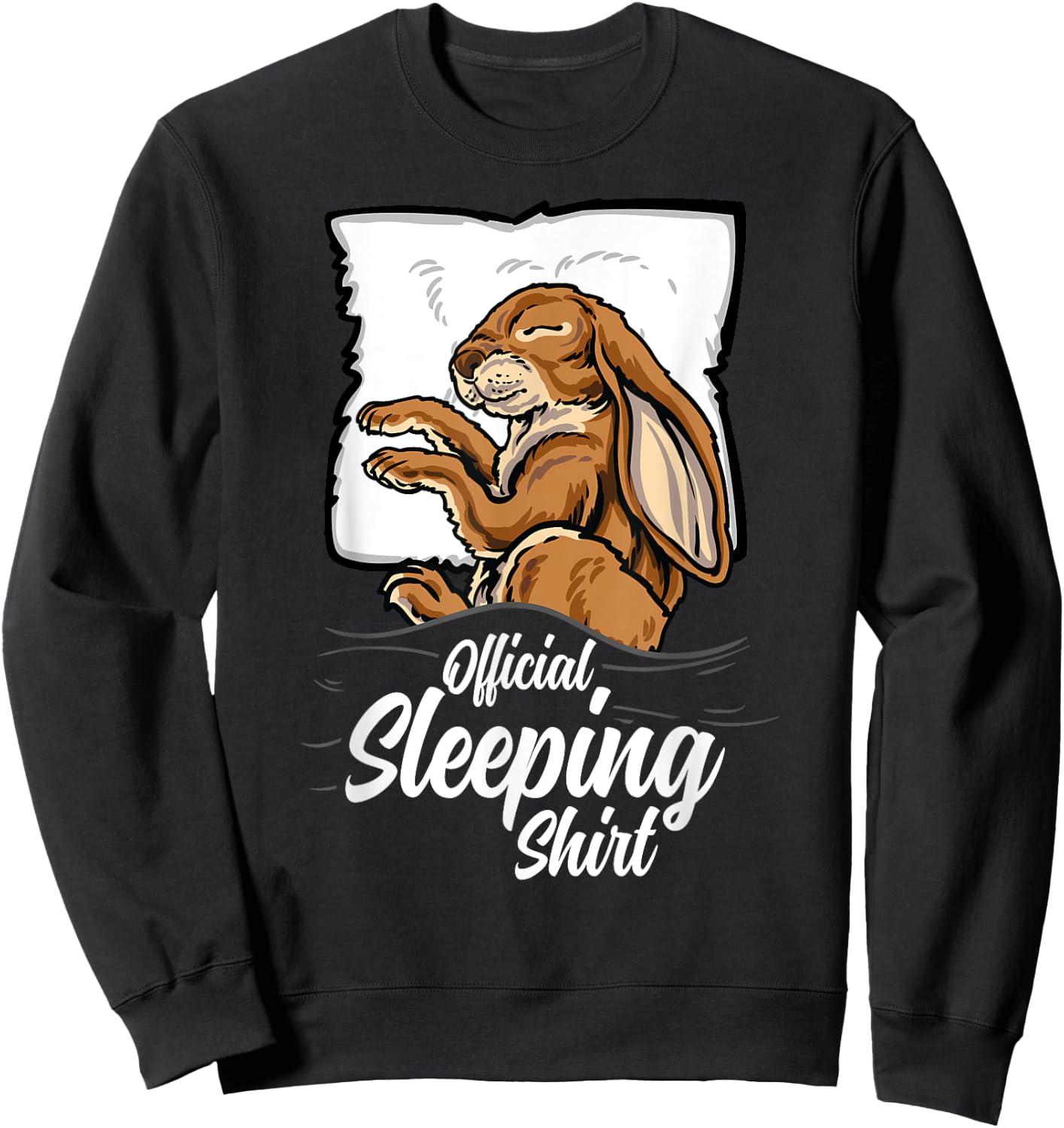 official sleeping Shirt cute Rabbit bunny sleep nightgown Sweatshirt - Sweatshirt | Black