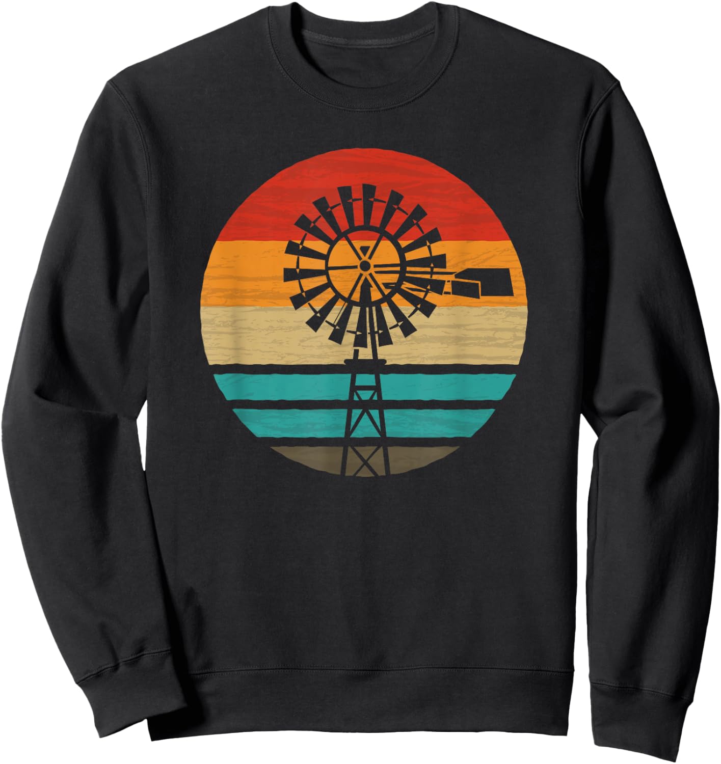 Windmill Retro Style Vintage Sweatshirt - Sweatshirt | Black