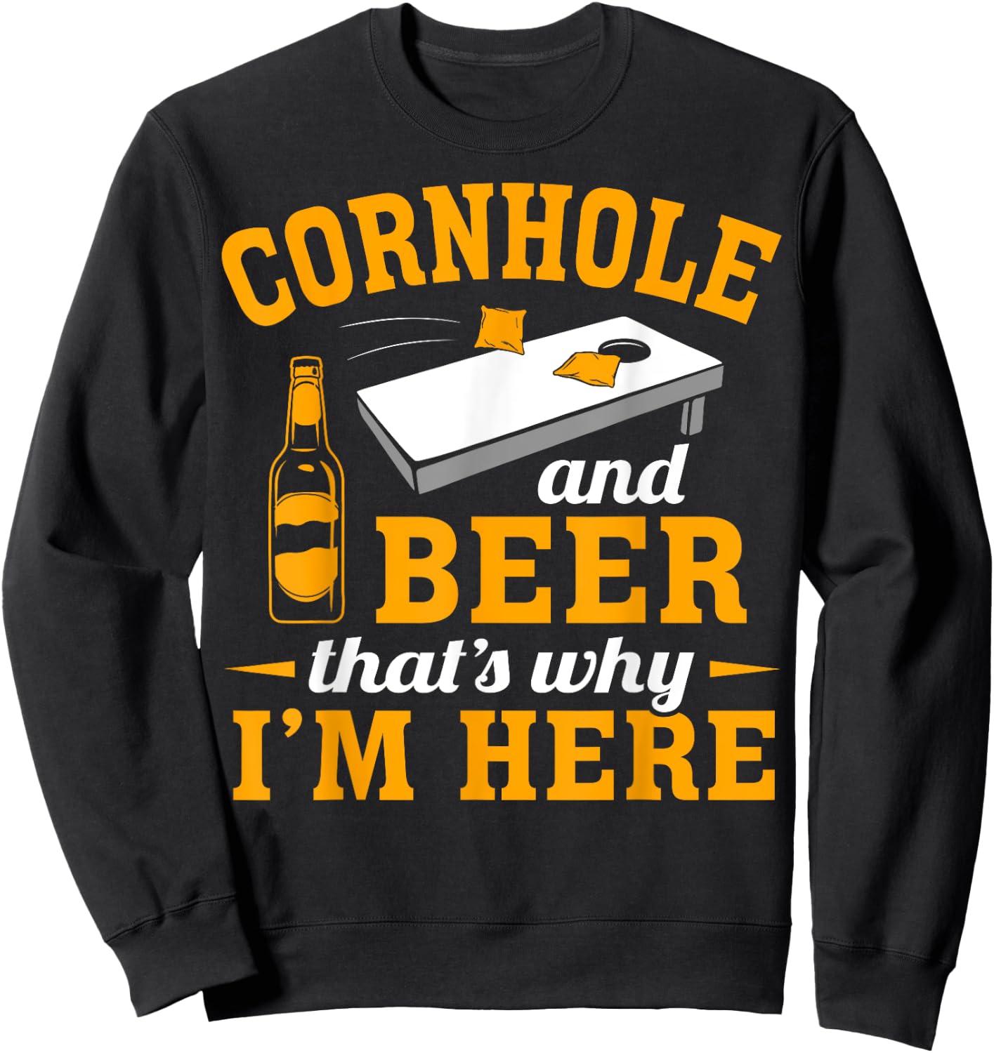 Cornhole And Beer Cornhole Player Funny Cornhole Team Sweatshirt - Sweatshirt | Black