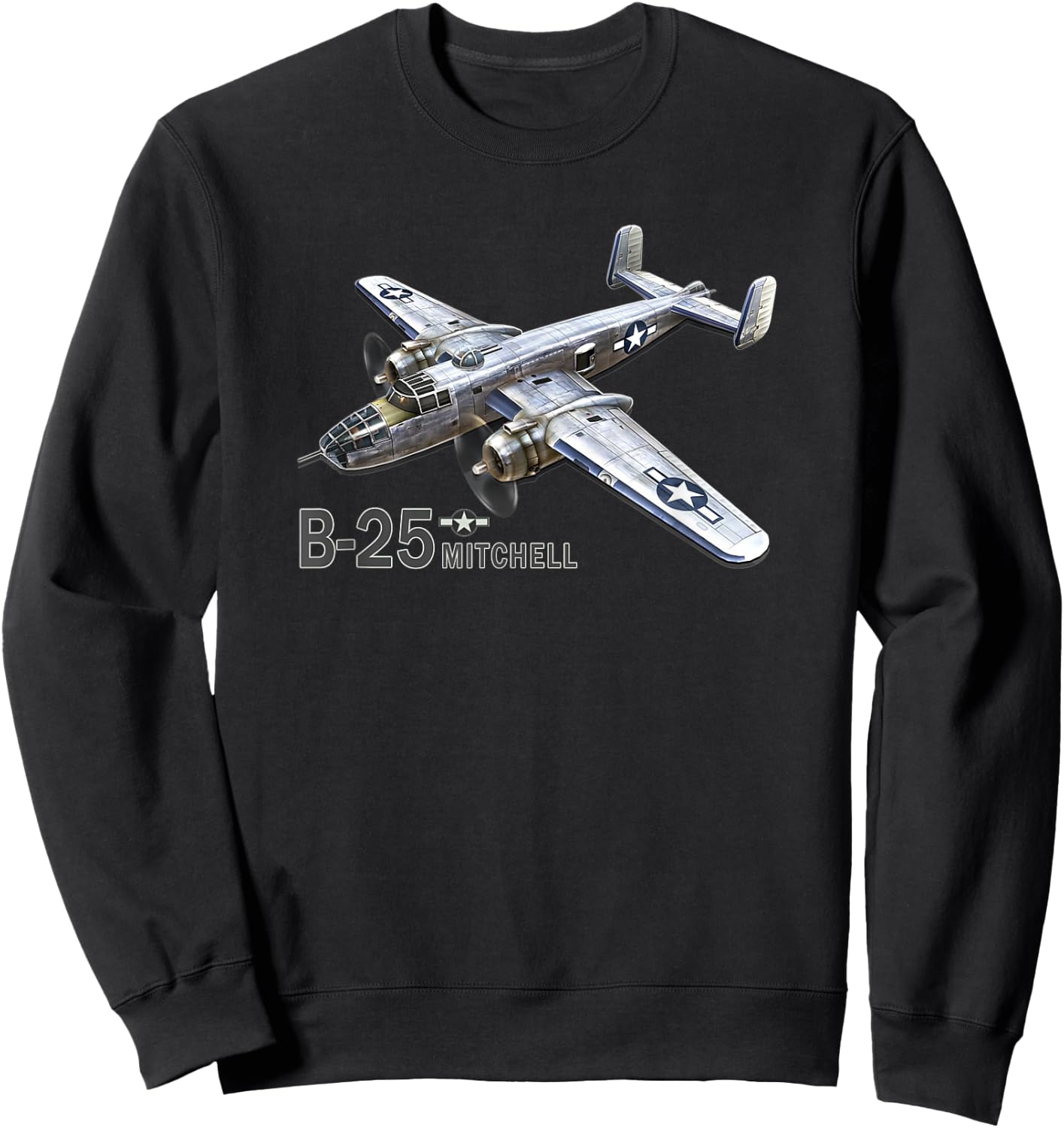 B-25 Bomber WW2 Aeroplane Sweatshirt - Sweatshirt | Black