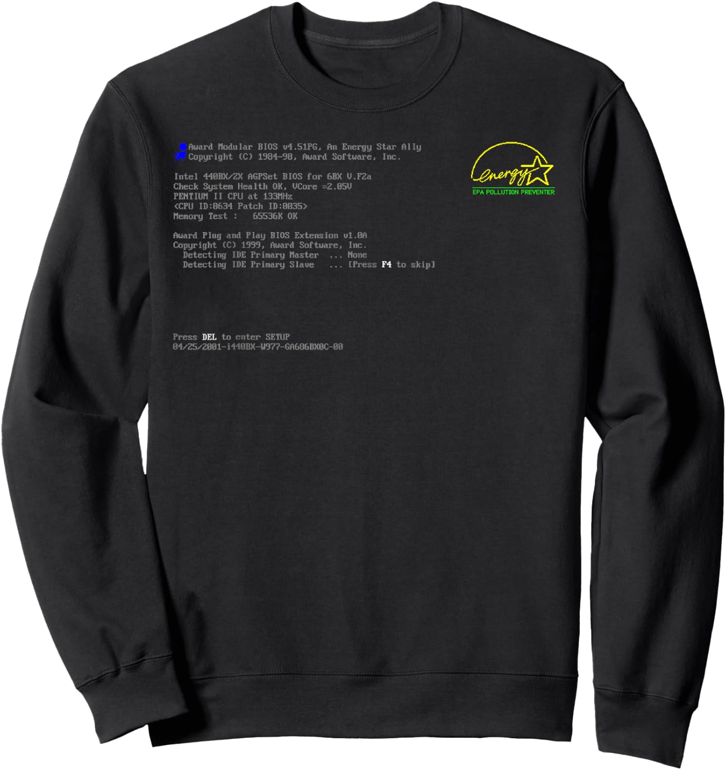Bios Screen Computer Boot Pc for it Programmer Sweatshirt - Sweatshirt | Black