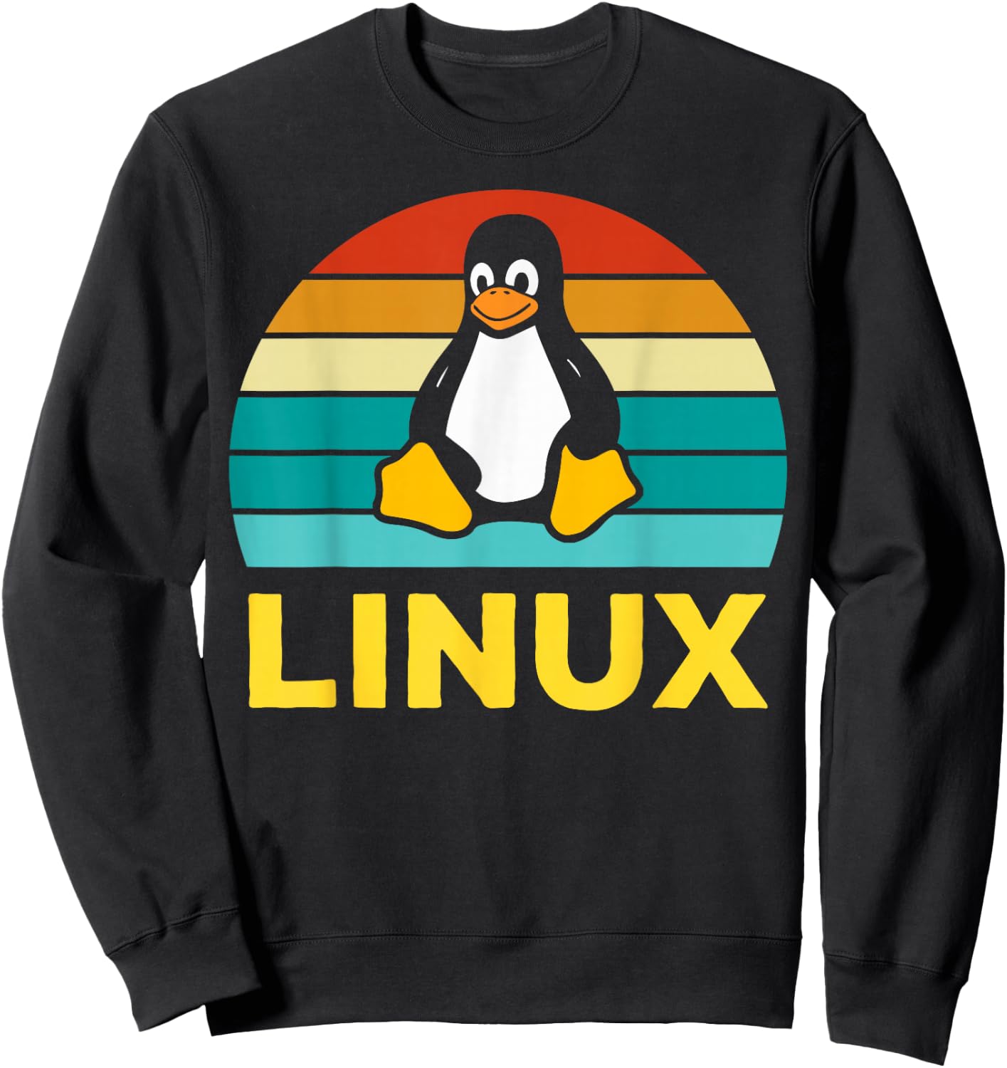 Linux Retro Vintage Penguin Geek Operating System Nerd Sweatshirt - Sweatshirt | Black