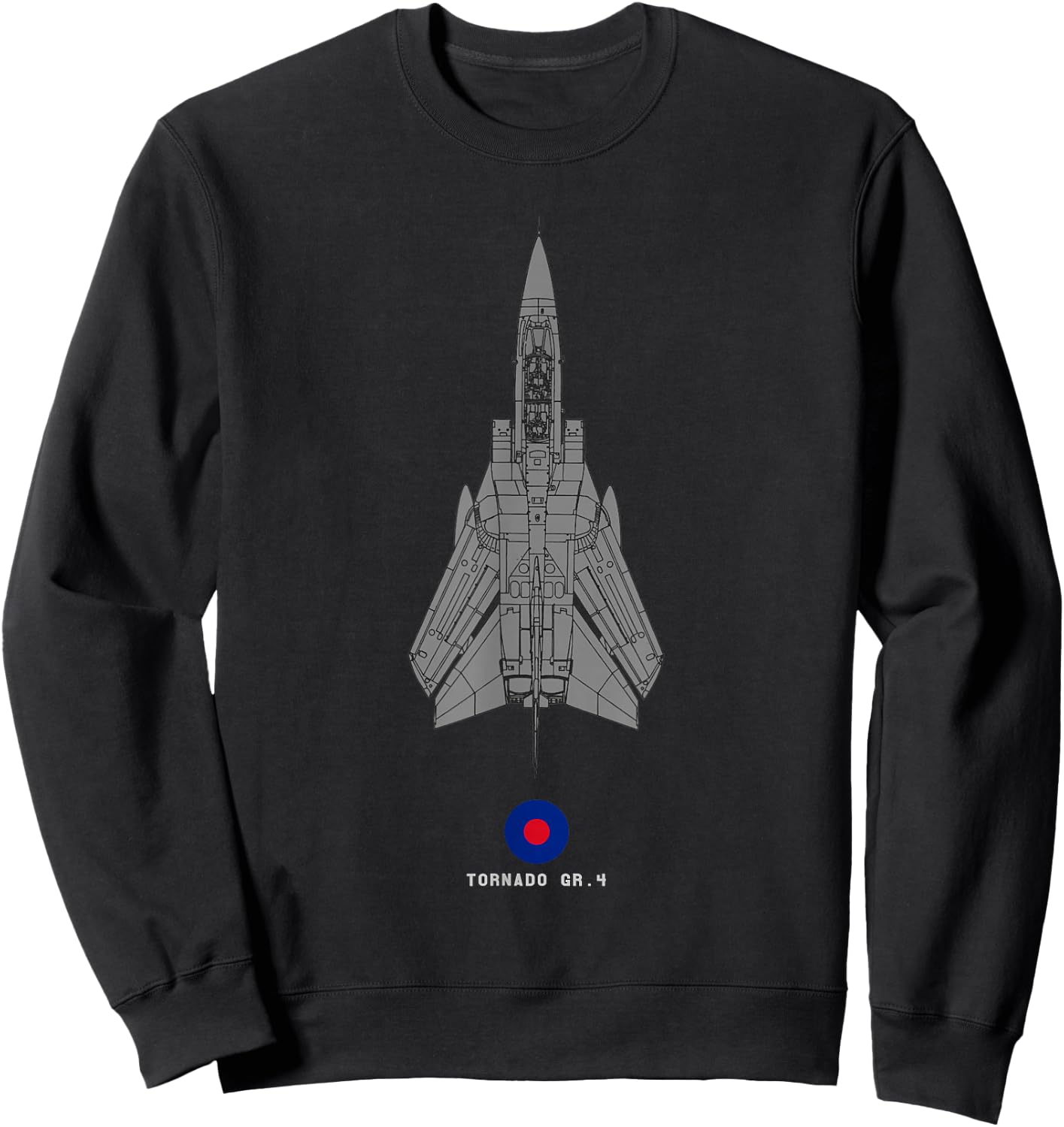 Tornado GR.4 RAF Jet Military Airplane Tech Drawing Sweatshirt - Sweatshirt | Black