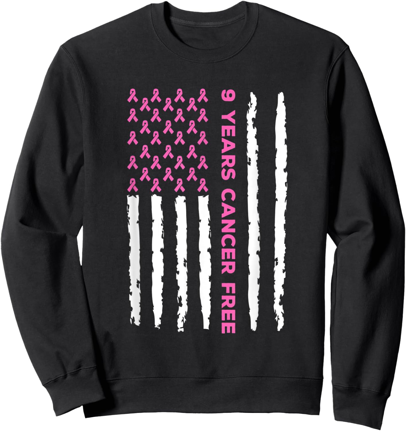 9 Years Breast Cancer Free Survivor Sweatshirt - Sweatshirt | Black