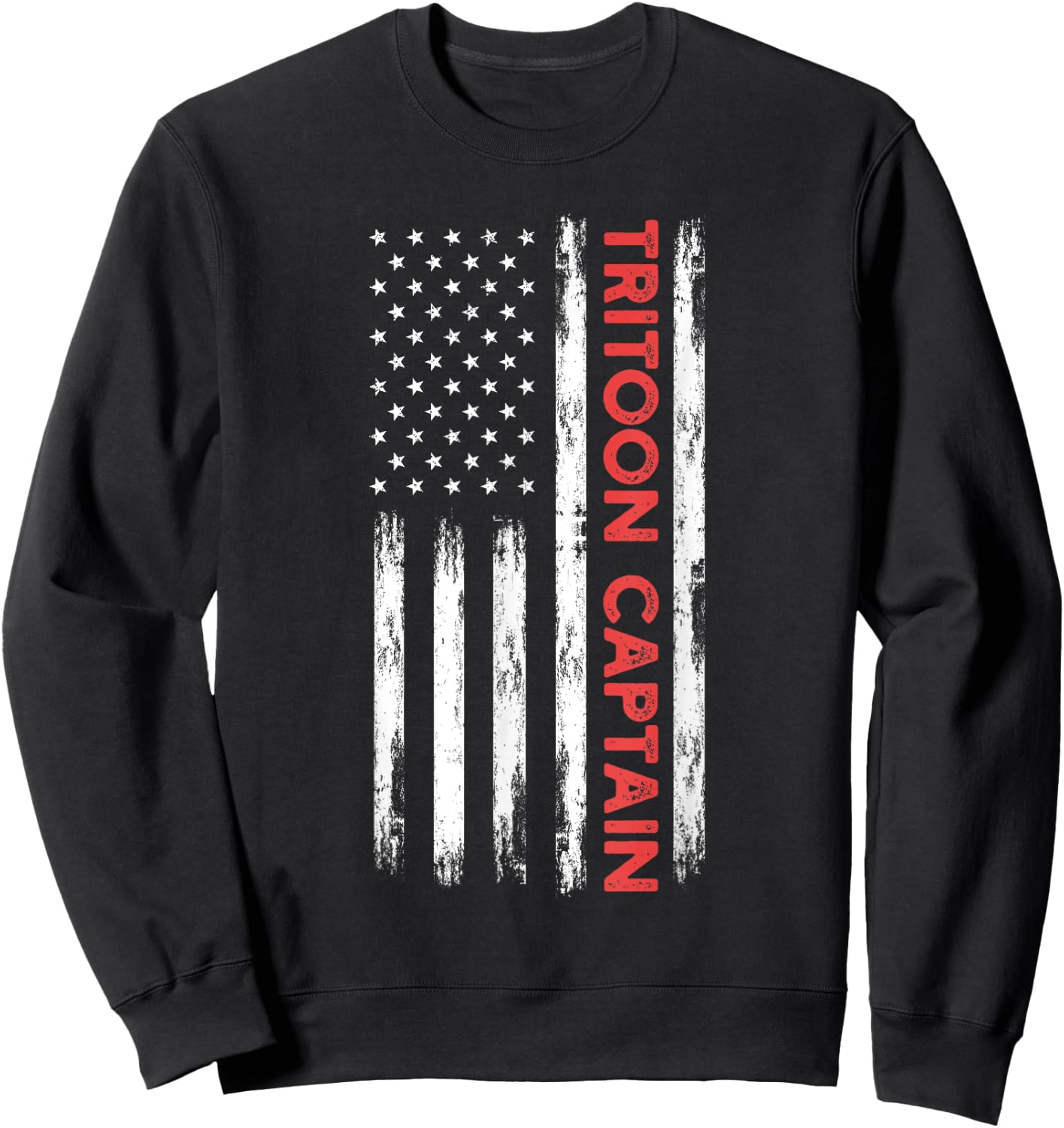 Tritoon Captain Patriotic Boat Captain And Boating Lover Sweatshirt - Sweatshirt | Black