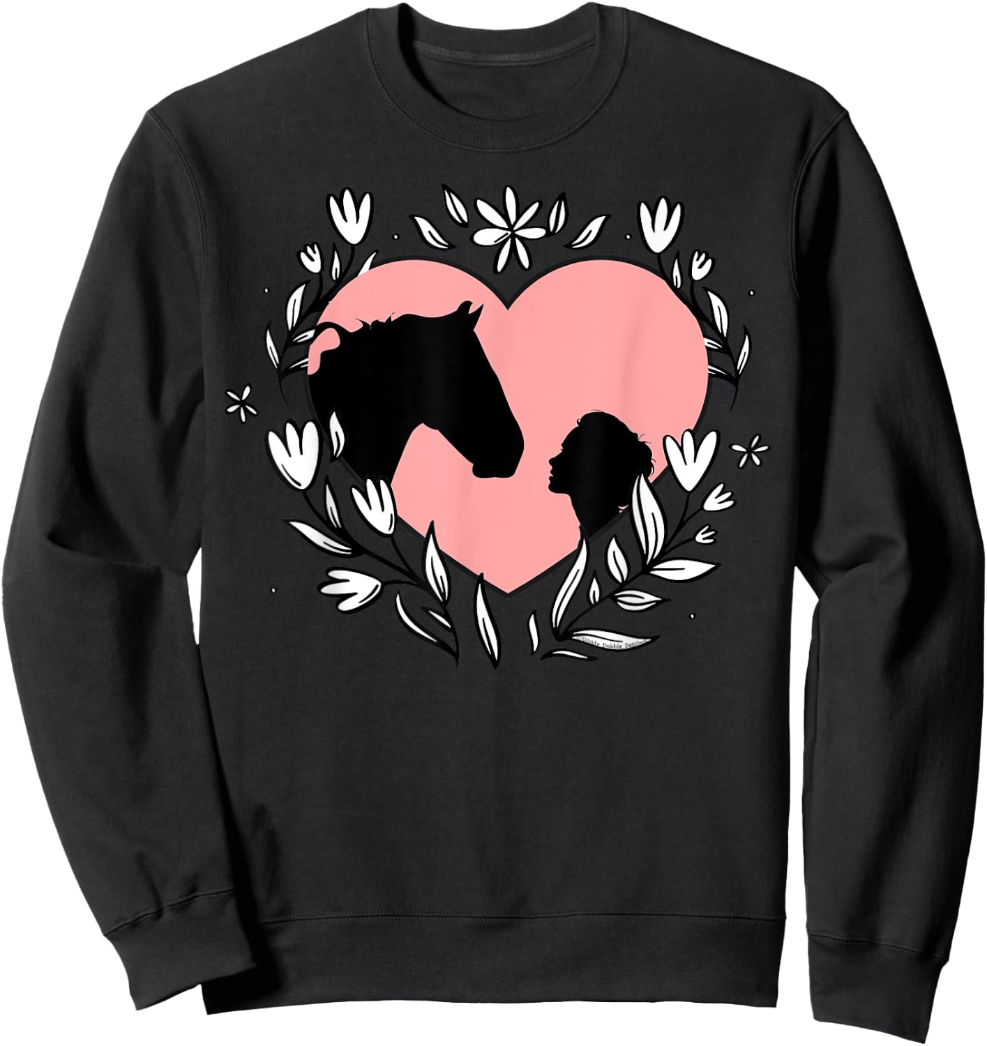 Pretty Horse and Heart for Girls and Women Who Love Horses Sweatshirt - Sweatshirt | Black