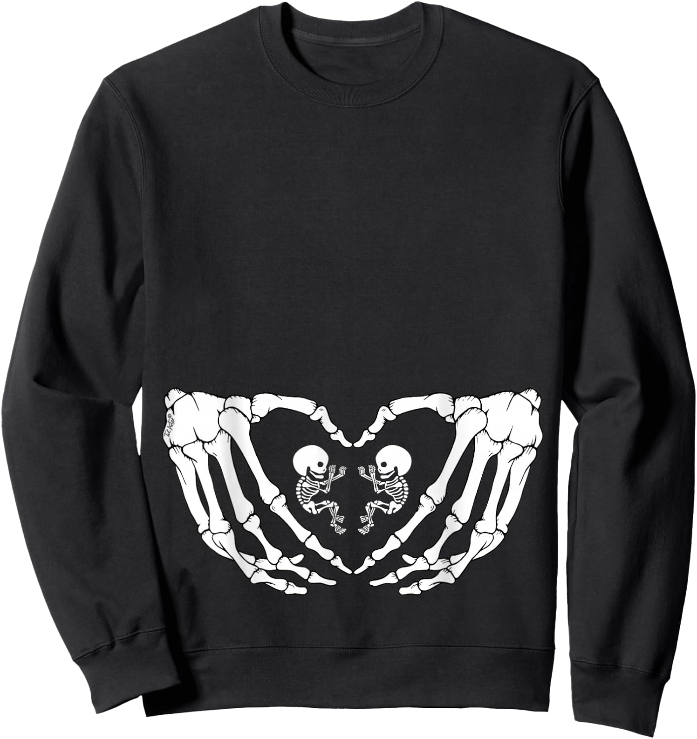 Halloween XRay Pregnancy tops Expecting Twins Babies Sweatshirt - Sweatshirt | Black