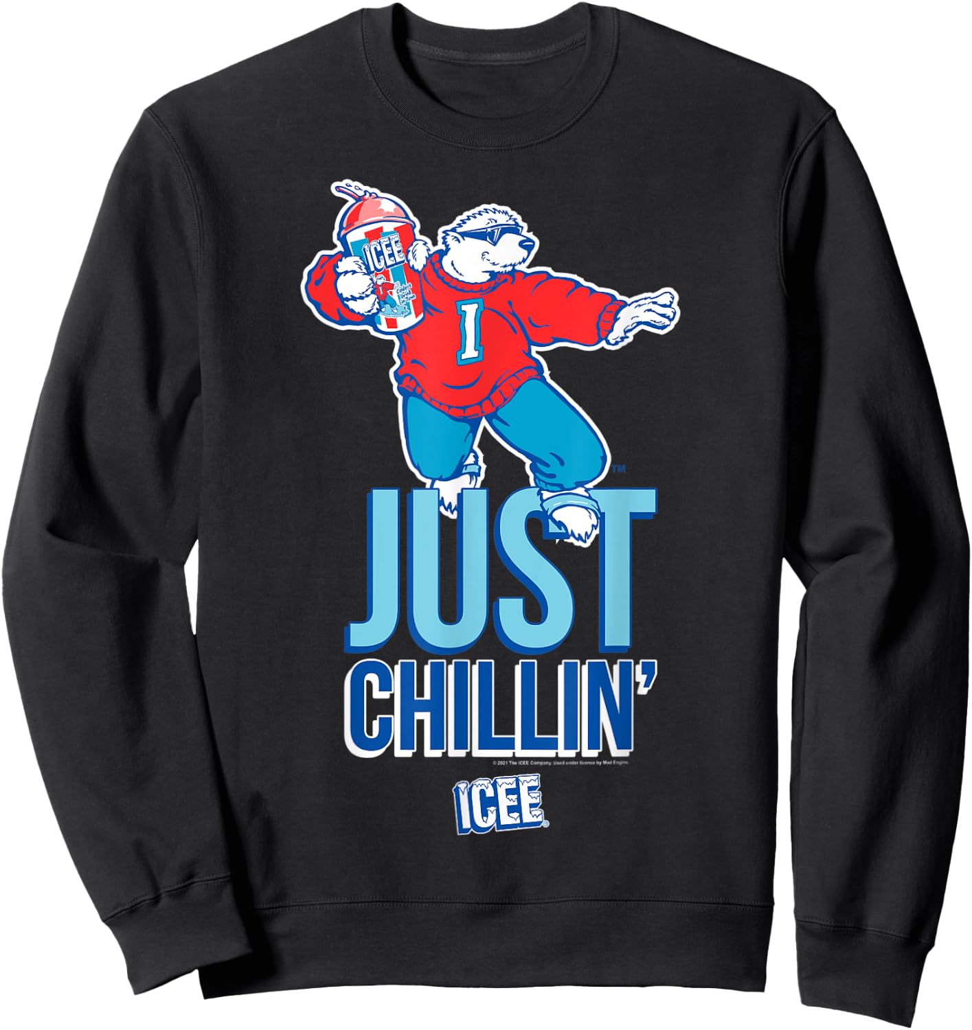 ICEE Bear Just Chillin' Surf Pose Sweatshirt - Sweatshirt | Black