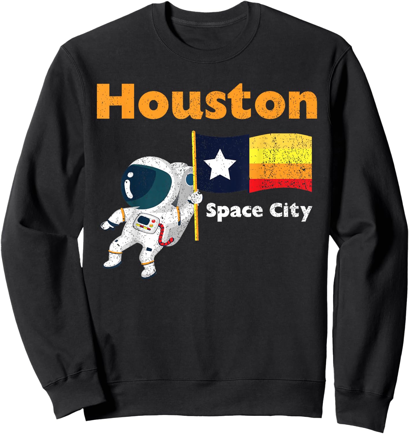 Houston Texas 1965 Space City Astronaut - Rocket Space Sweatshirt - Sweatshirt | Black