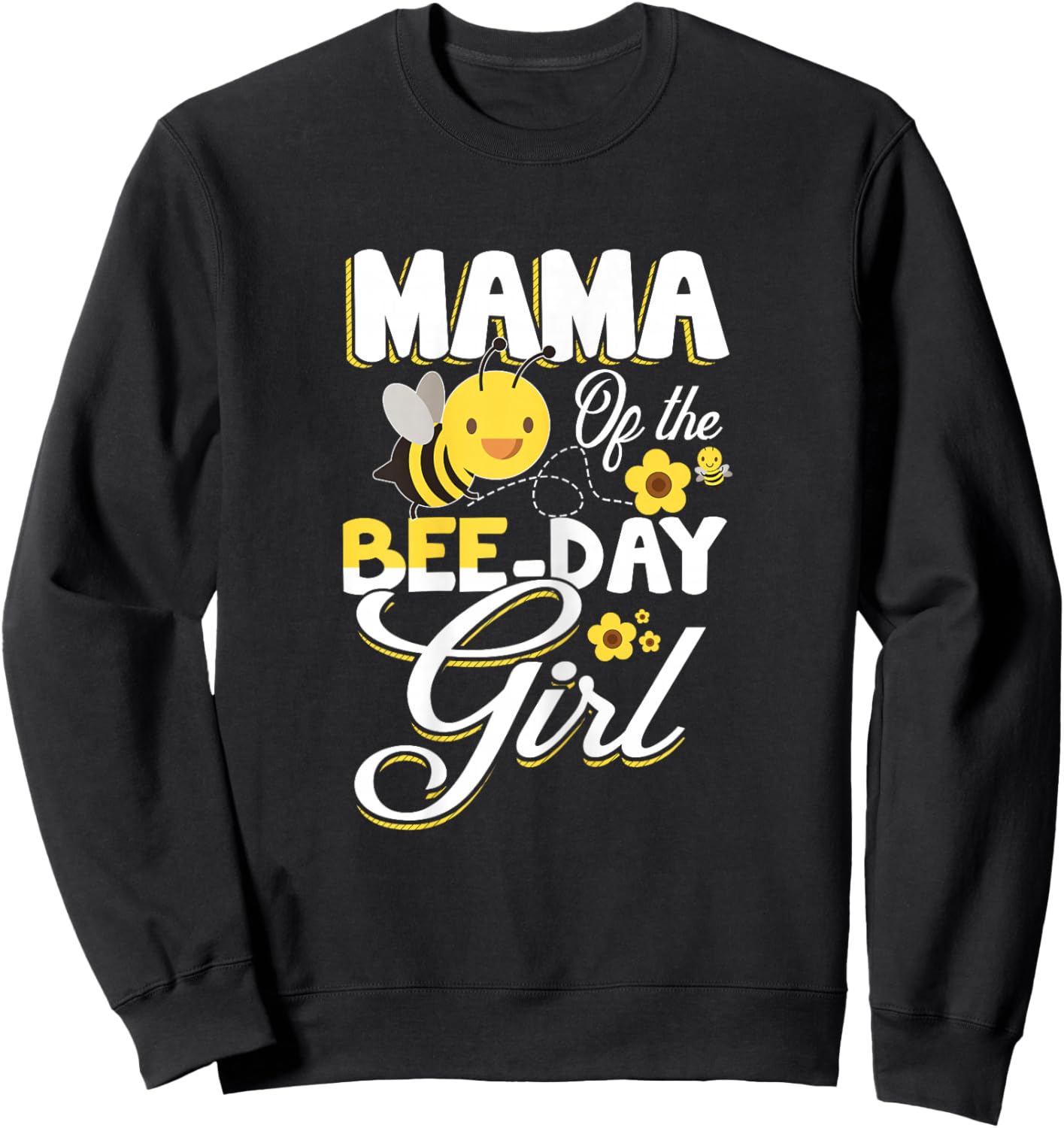 Mum of The Bee Day Girl Bee Birthday Party Theme Sweatshirt - Sweatshirt | Black