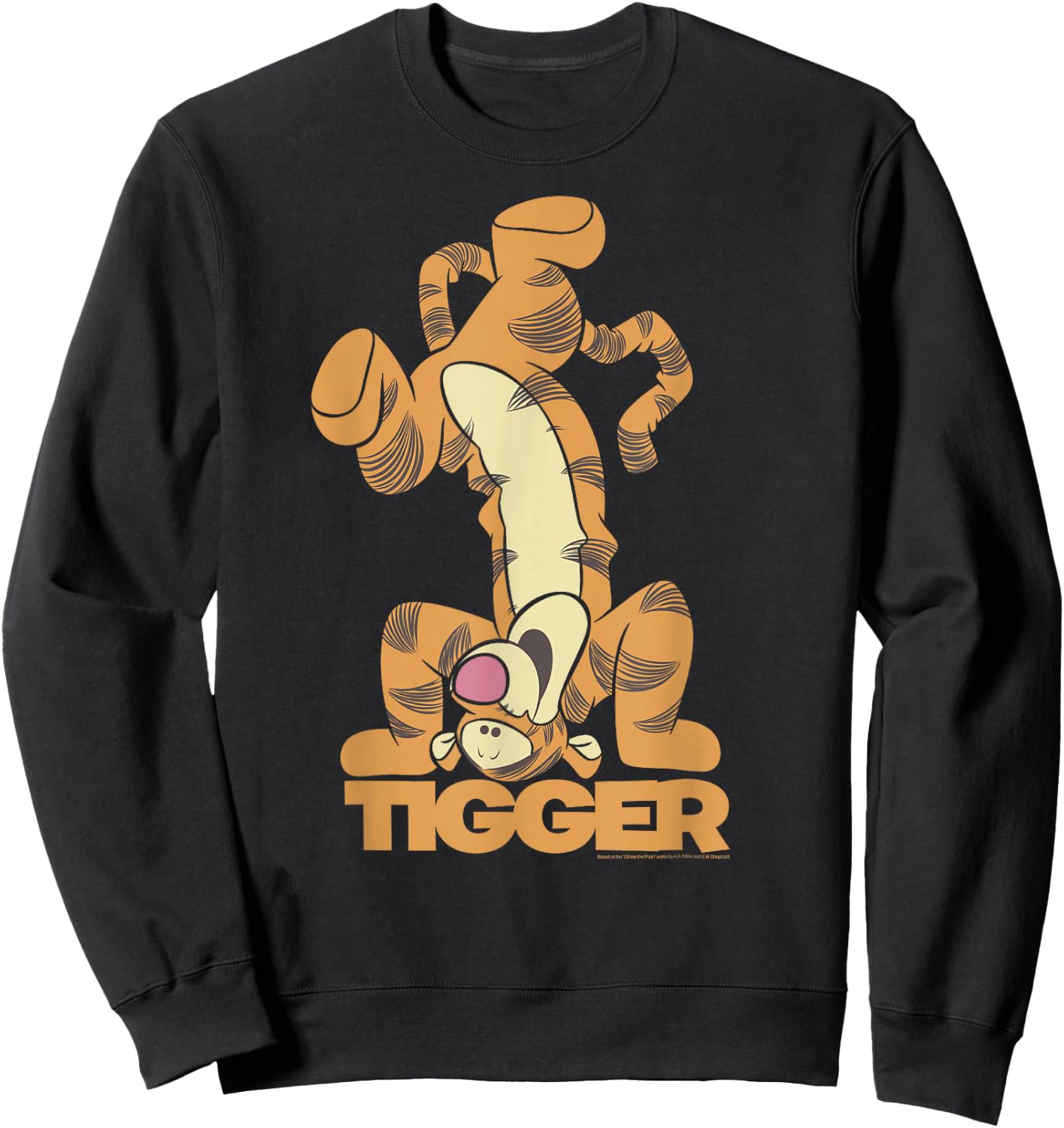 Disney Winnie The Pooh Tigger Upside Down Portrait Small Sweatshirt - Sweatshirt | Black