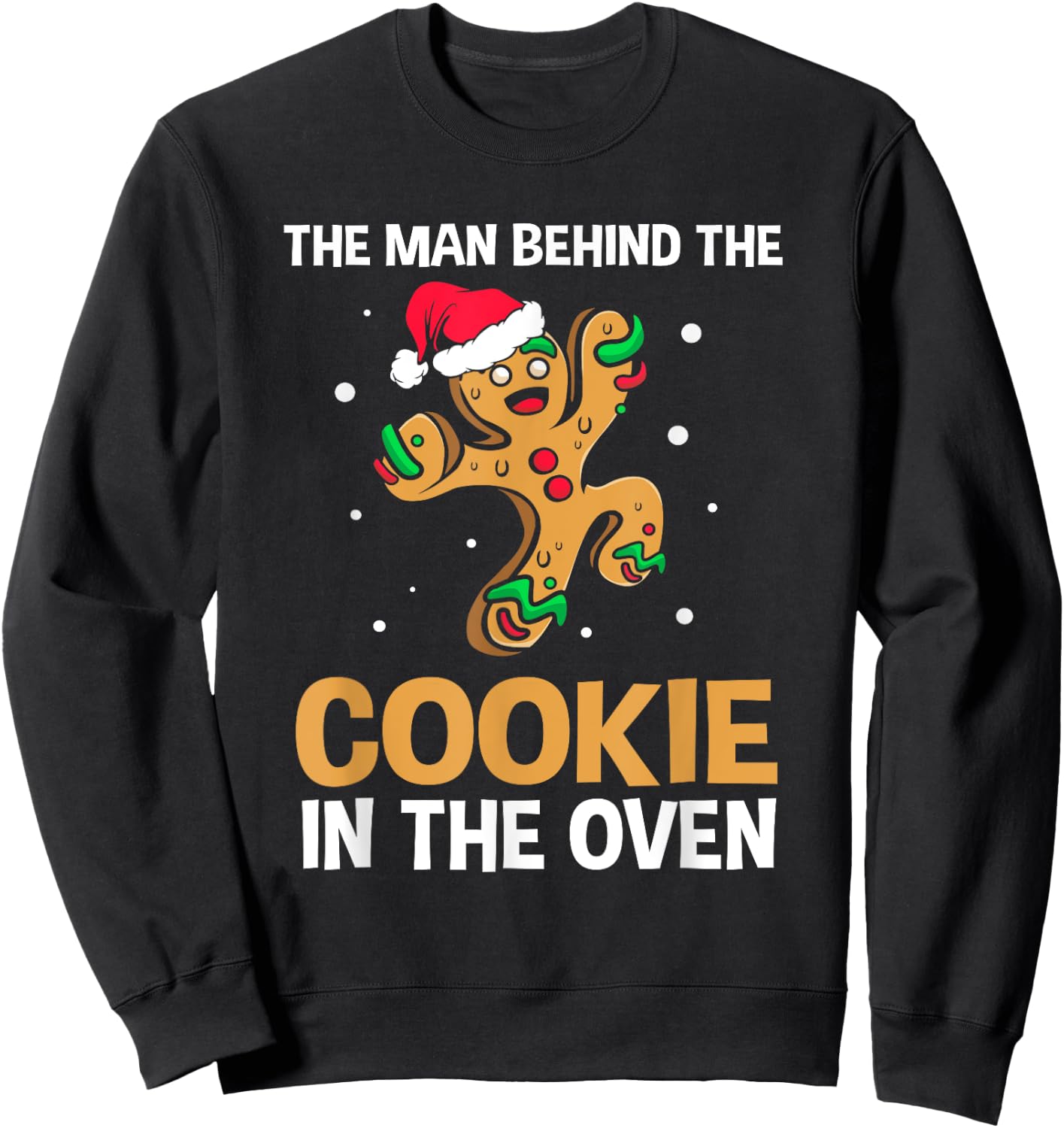 Funny Gingerbread Christmas Gender Reveal For Dad Sweatshirt - Sweatshirt | Black