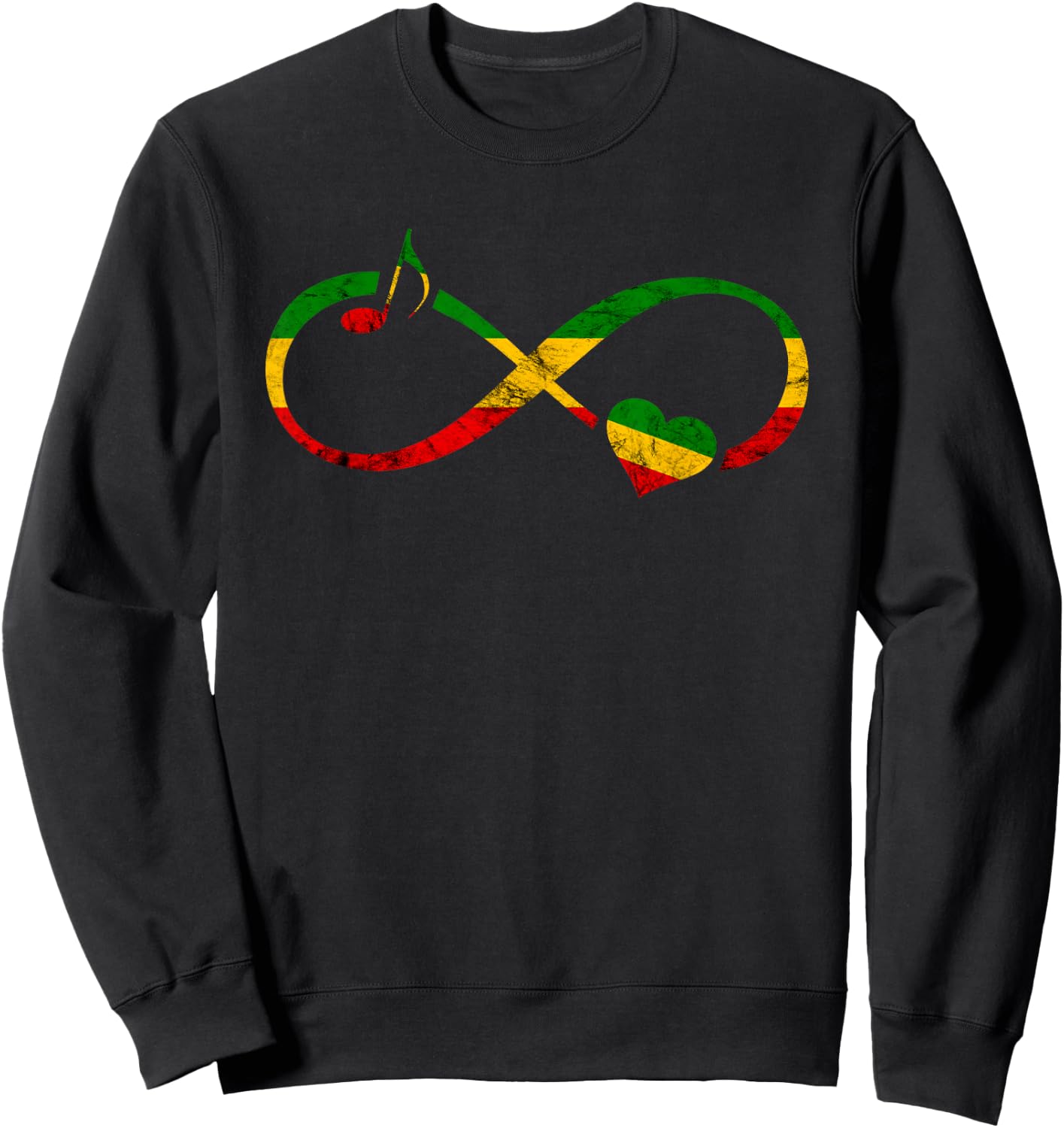 Rasta Reggae Music Infinity Jamaican Pride Hippie Rastafari Sweatshirt - Sweatshirt | Black