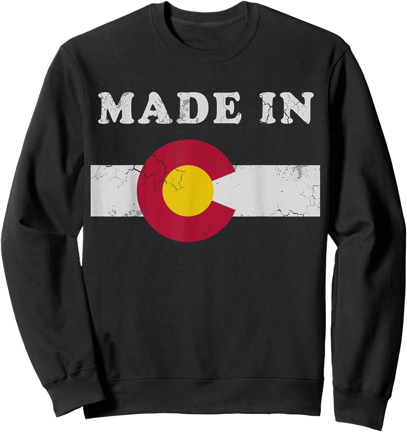 Made In Colorado Retro Flag Gift Sweatshirt - Sweatshirt | Black