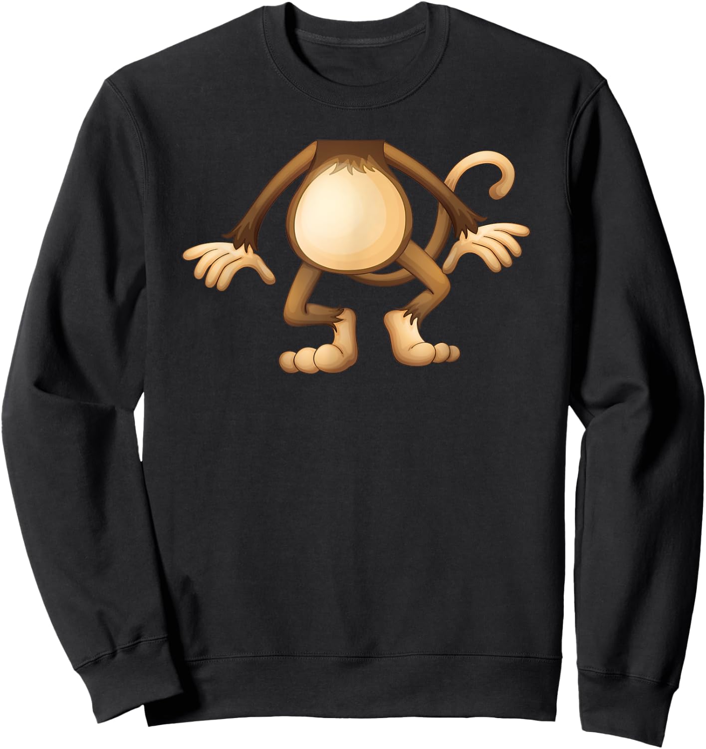 Headless Monkey Lazy DIY Halloween Costume Funny Animal Body Sweatshirt - Sweatshirt | Black