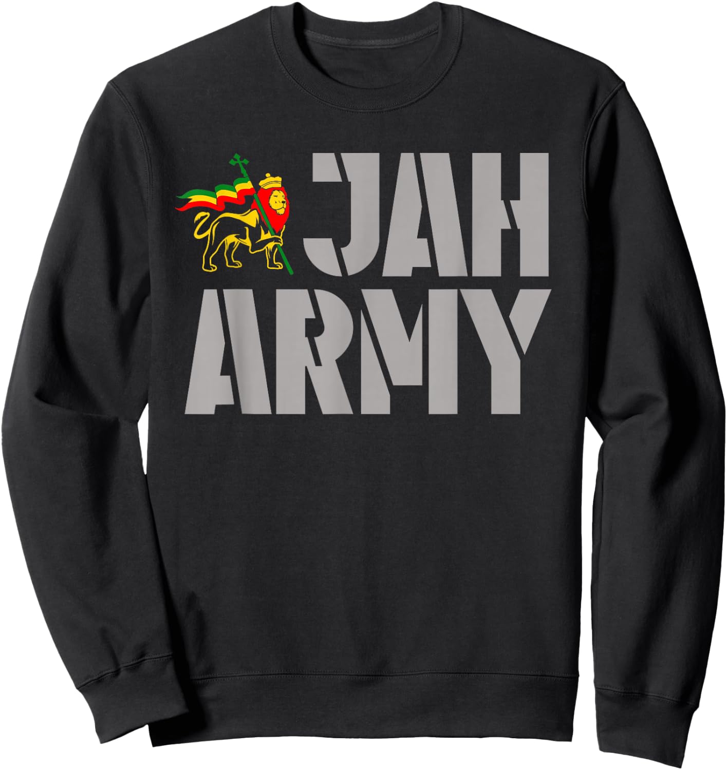 Men Women Rasta Jah Army Jamaica Rasta Reggae Sweatshirt - Sweatshirt | Black