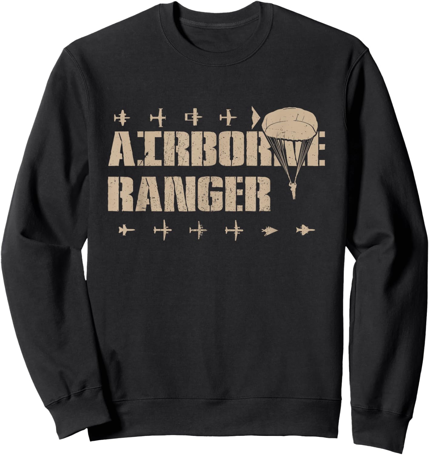 Airborne Ranger Paratrooper Army Sweatshirt - Sweatshirt | Black