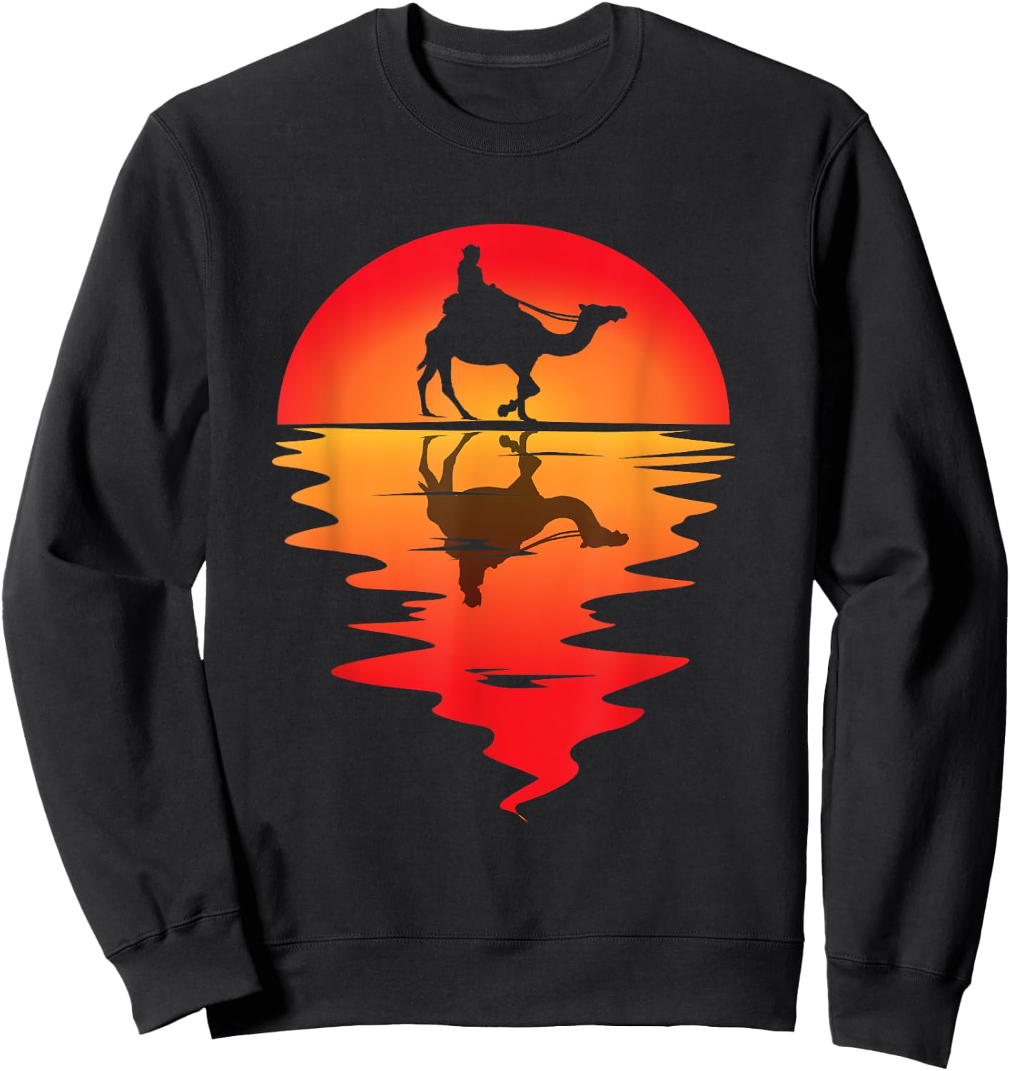 Camel Vintage Sunset Camel Ride Arabian Camel Animal Sweatshirt - Sweatshirt | Black
