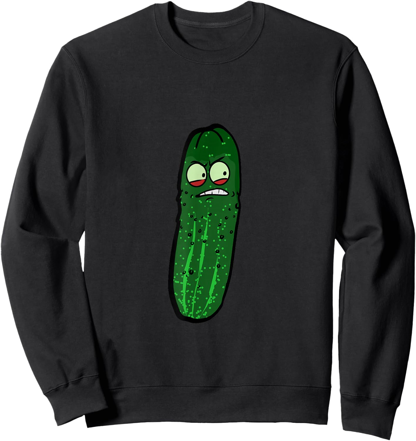 Funny Angry Pickle Face Sweatshirt - Sweatshirt | Black