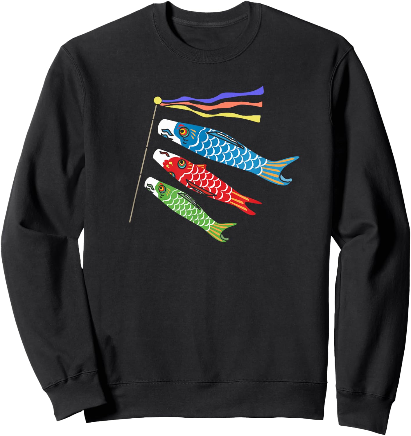 Japanese Carp Koi Koinobori Flag Childrens Day Kodomonohi Sweatshirt - Sweatshirt | Black