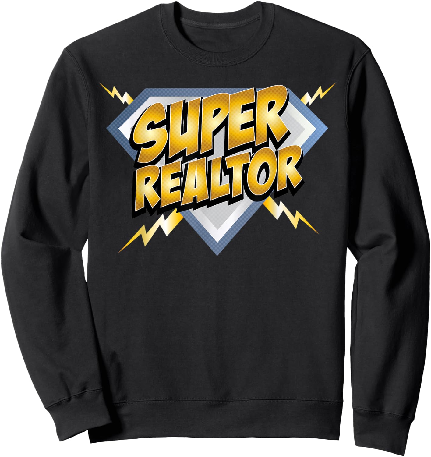 Super Realtor Superhero Comic Book Real Estate Broker Sweatshirt - Sweatshirt | Black