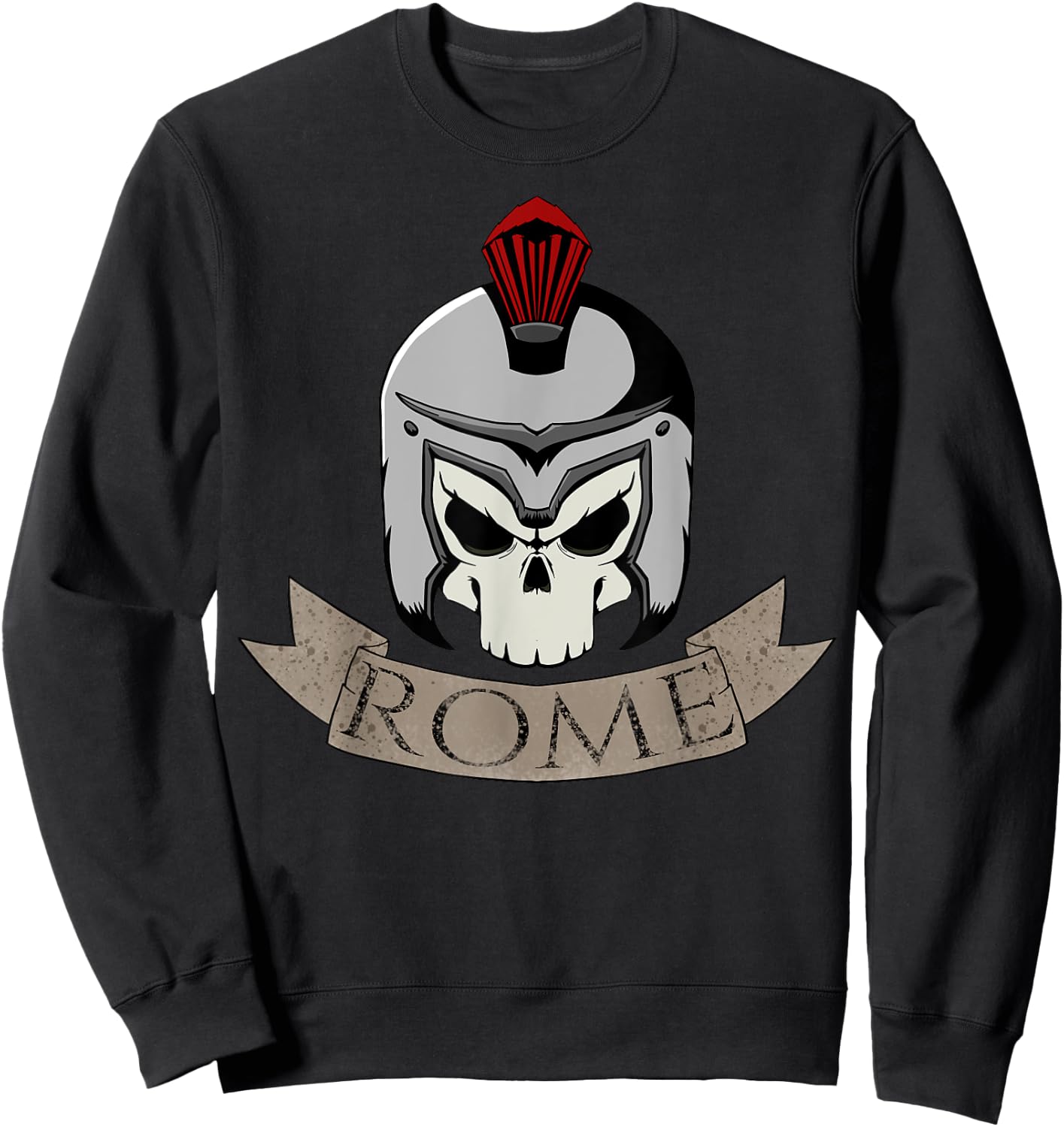 Cool Antique Rome Warrior Helmet Skeleton T Shirt Men Women Sweatshirt - Sweatshirt | Black