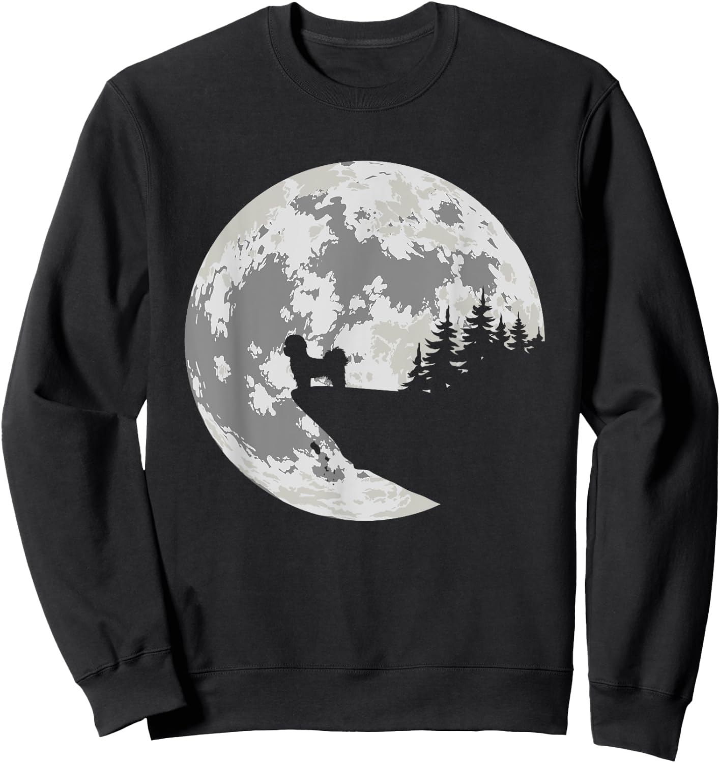 Bichon Frise Apparel And Moon Funny Halloween Costume Sweatshirt - Sweatshirt | Black