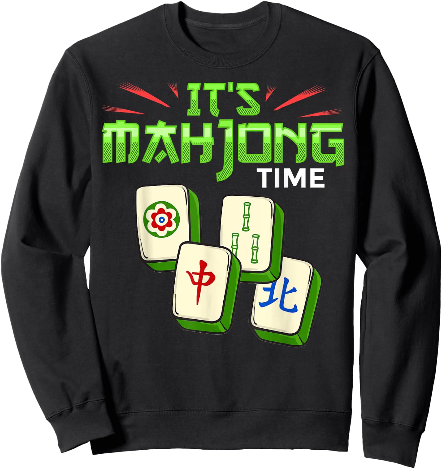 Mahjong Game Mah Jongg Online Player Tile Sweatshirt - Sweatshirt | Black