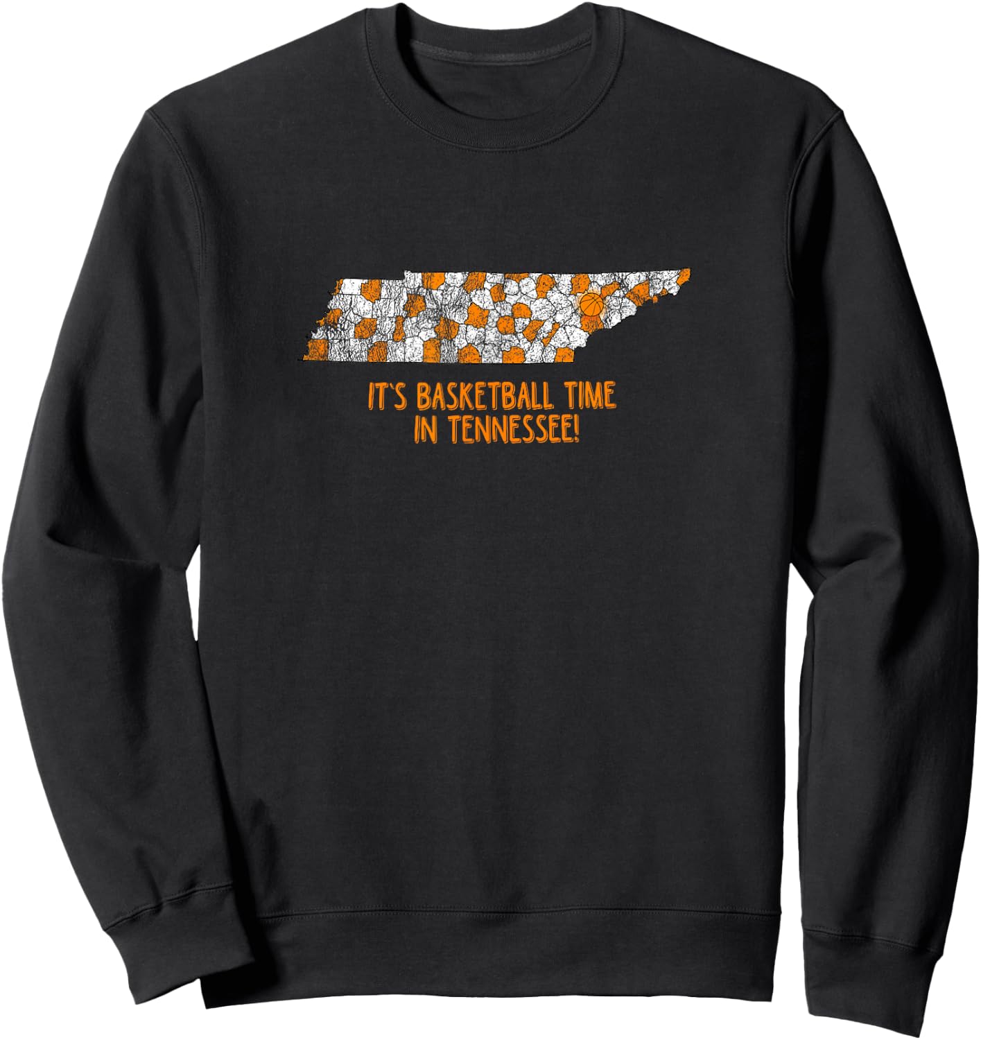 Tennessee State Flag Home Shirt Co. Its Basketball Time In Tennessee Tennessee Hoops Fan Gift Sweatshirt - Sweatshirt | Black