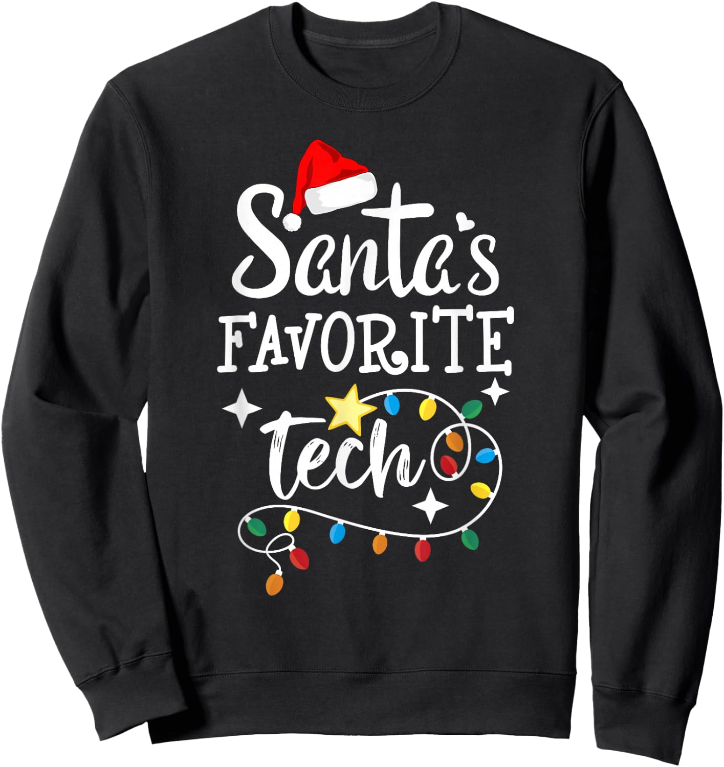 Santa's Favorite Tech - Merry Christmas Medical Technician Sweatshirt - Sweatshirt | Black