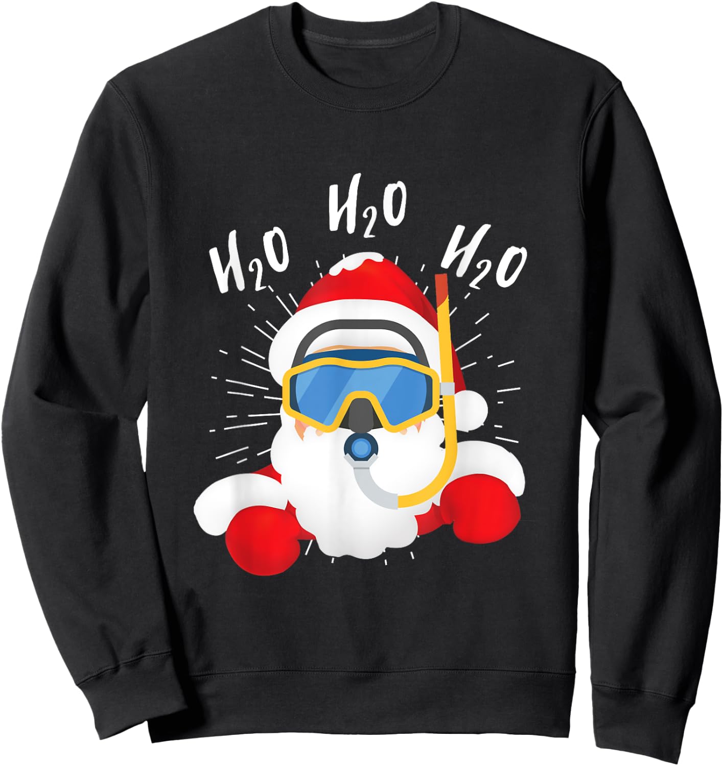 H2o Santa Claus Snorkeling Diving Chistmas Season Sweatshirt - Sweatshirt | Black