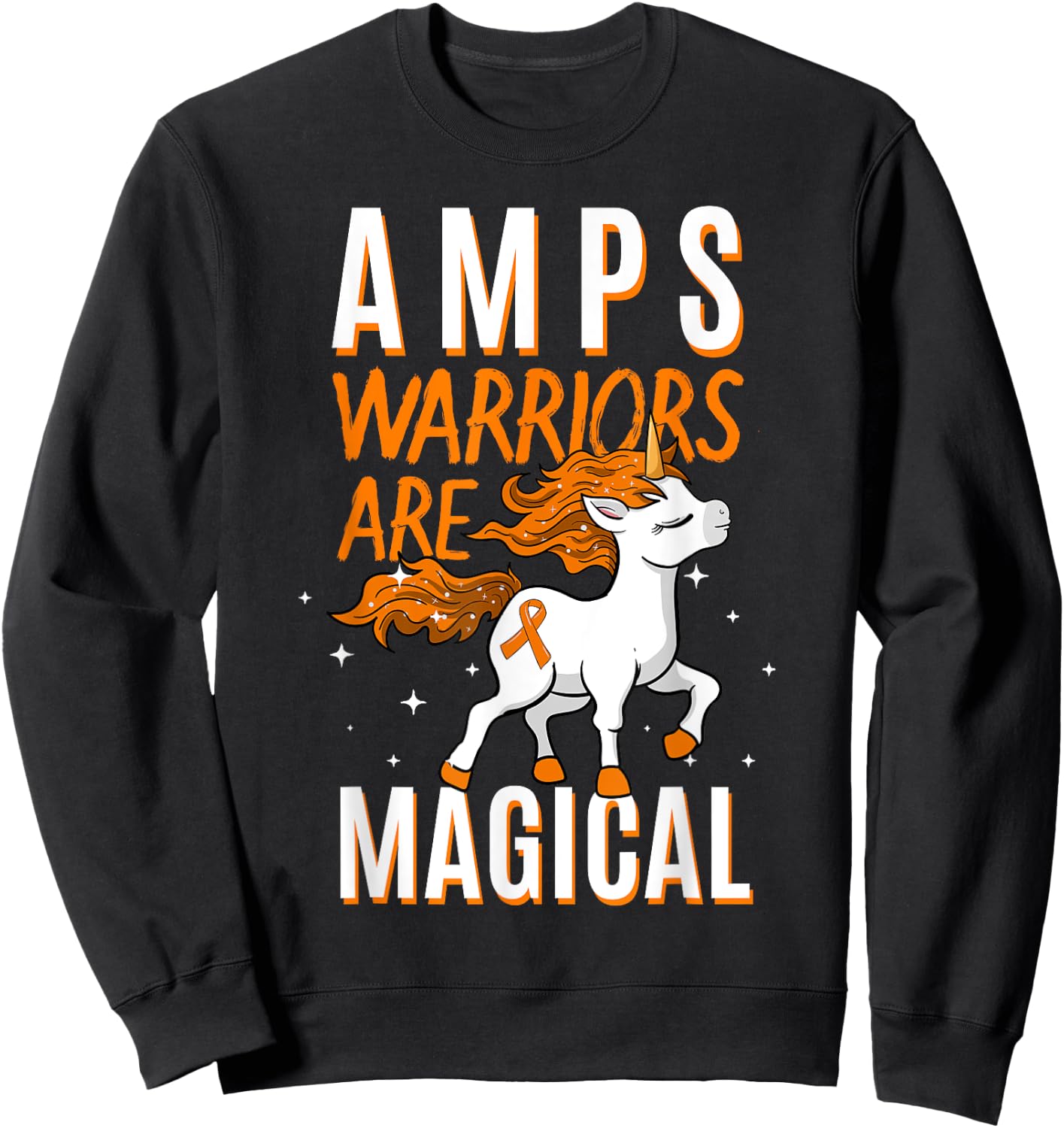 AMPS Warrior Amplified Pain Syndrome Awareness Unicorn Lover Sweatshirt - Sweatshirt | Black