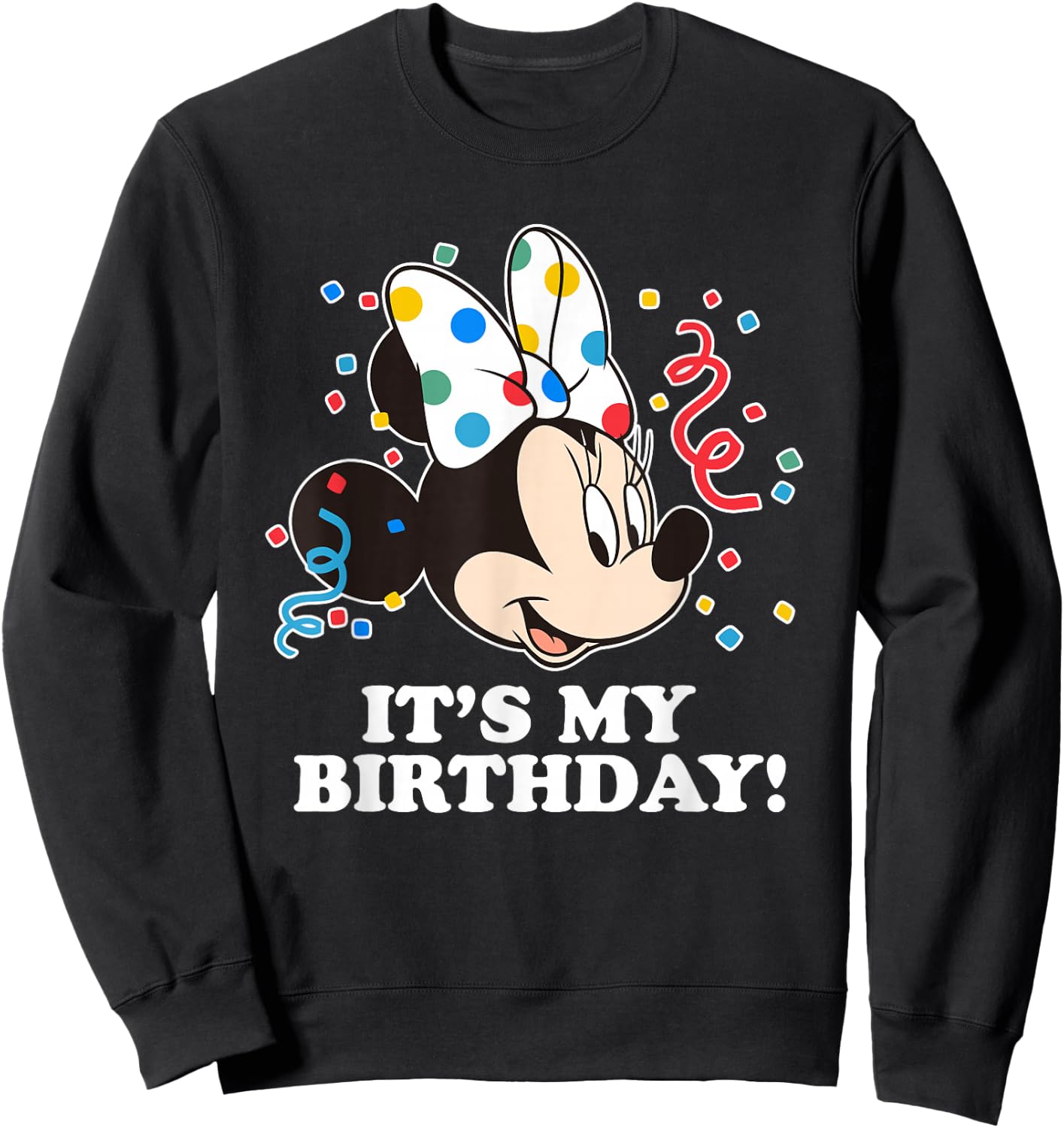 Disney Minnie Mouse It's My Birthday Small Sweatshirt - Sweatshirt | Black