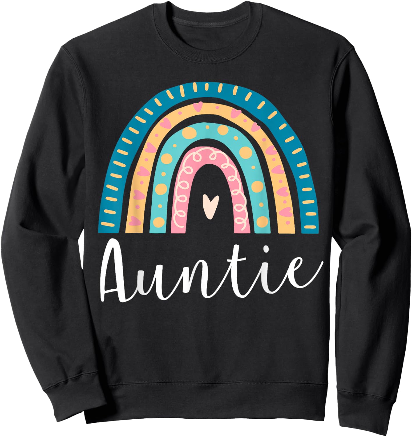 Auntie Rainbow Gifts Family Matching Birthday Sweatshirt - Sweatshirt | Black