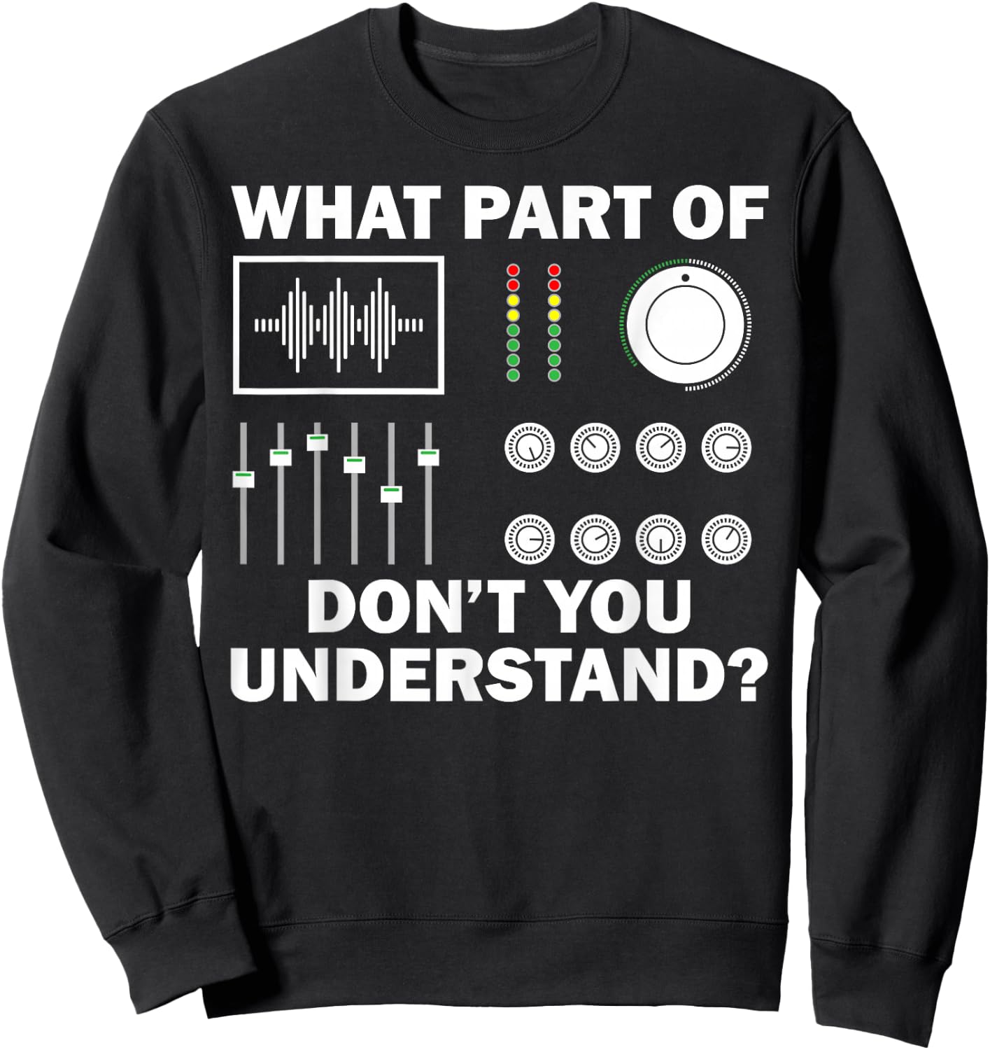 Funny DJ Design Women Sound Engineer Disc Jockey Sweatshirt - Sweatshirt | Black