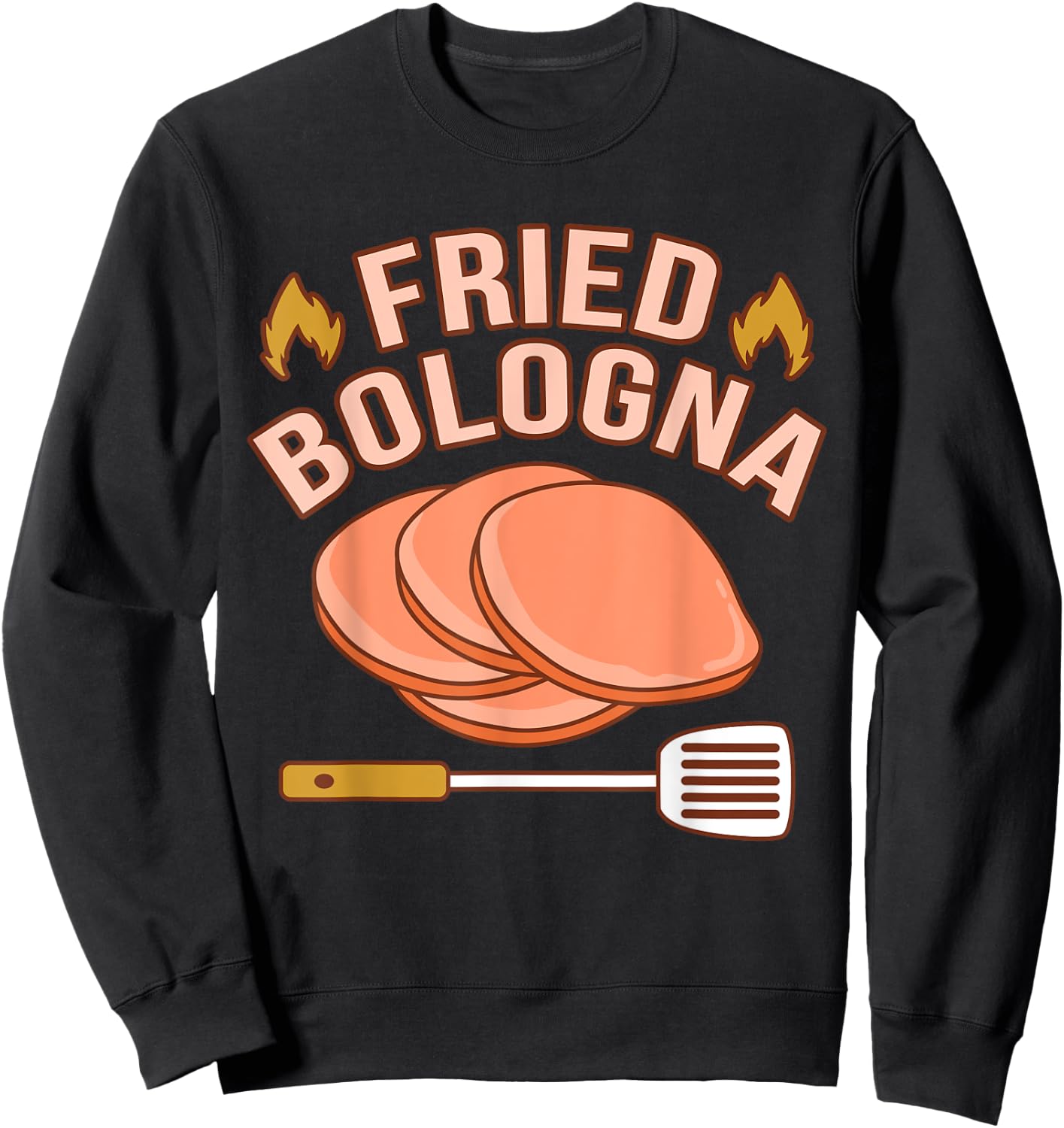 Fried Bologna Meat Sandwich Food Lover Eater Graphic Sweatshirt - Sweatshirt | Black