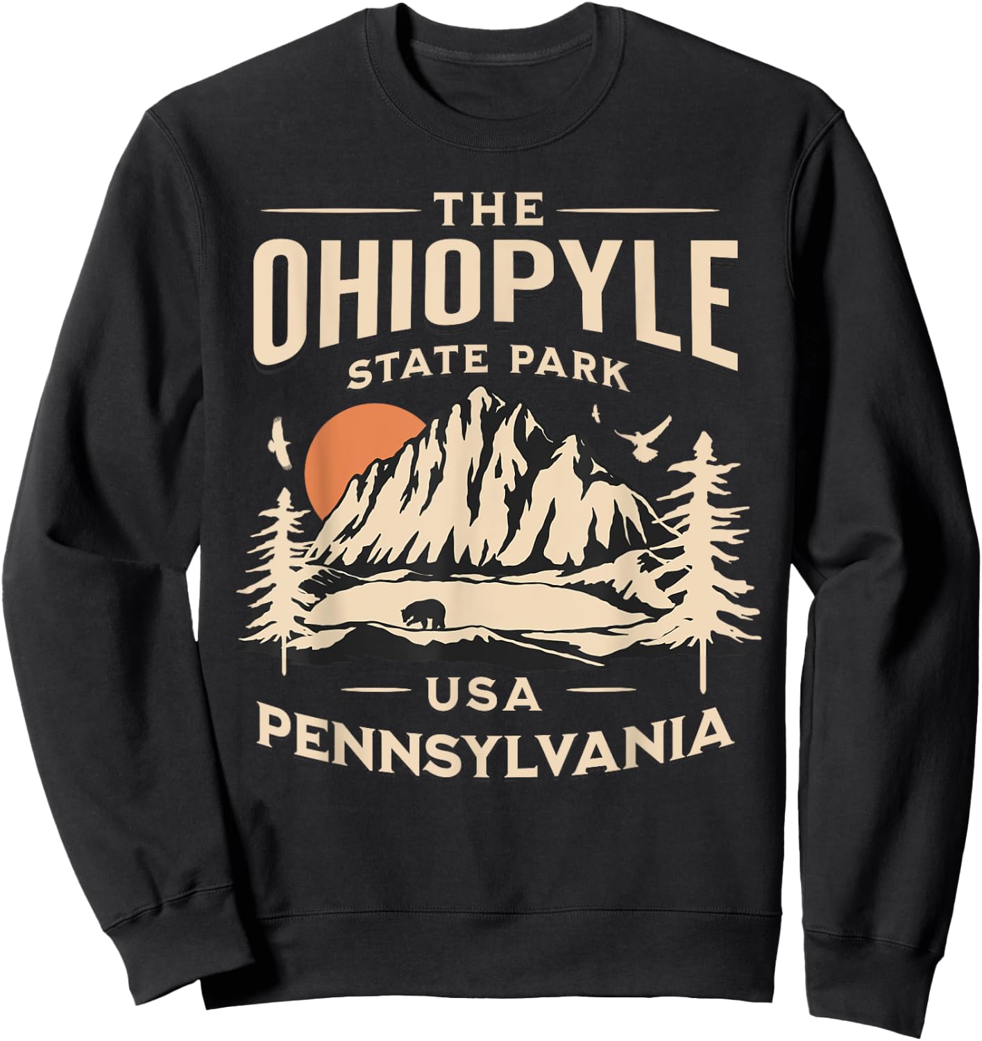 Ohiopyle State Park Pennsylvania Hike Outdoors Vintage Sweatshirt - Sweatshirt | Black