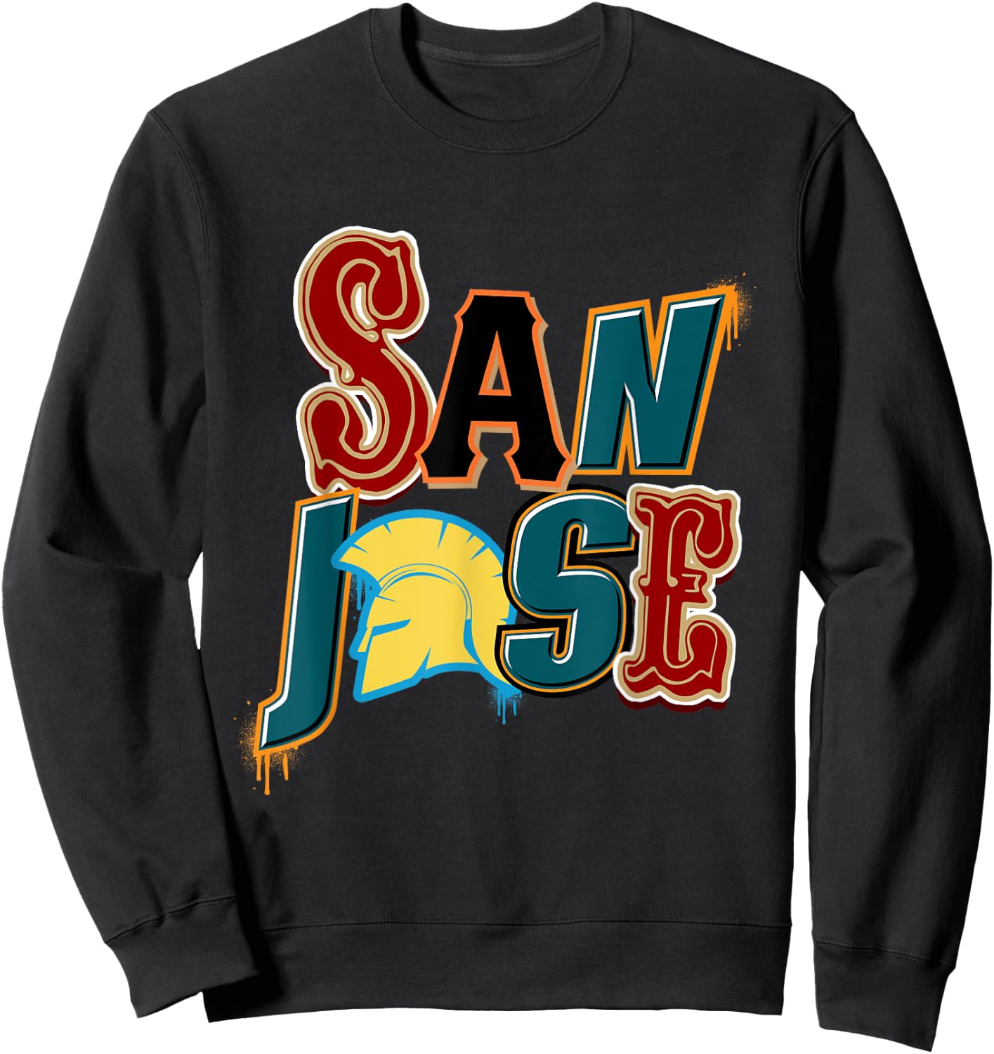 San Jose Shirt, SJ Teams, San Jose Baseball, San Jose Tank Sweatshirt - Sweatshirt | Black