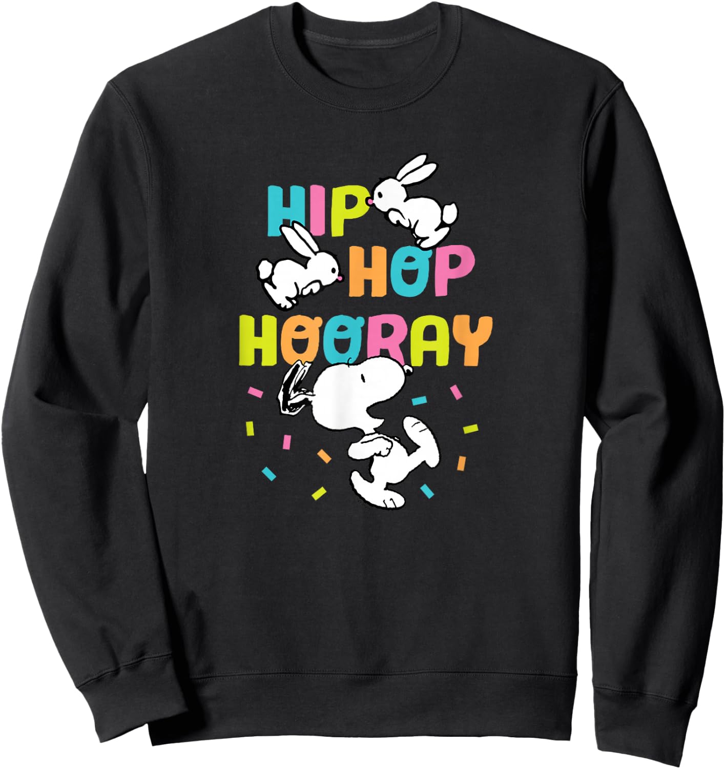 Peanuts - Easter Snoopy Rabbits Hip Hop Hooray Sweatshirt - Sweatshirt | Black