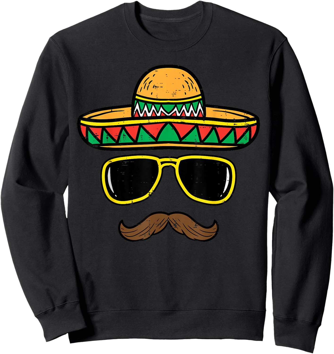 Sombrero Face Cinco De Mayo Mexican Fiesta Party Kids Boys Sweatshirt - Sweatshirt | Black